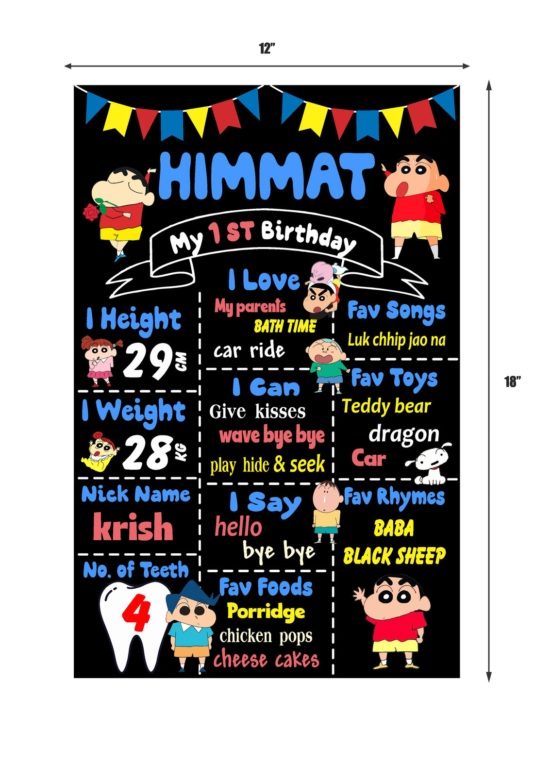 Shinchan Theme Chalk Board