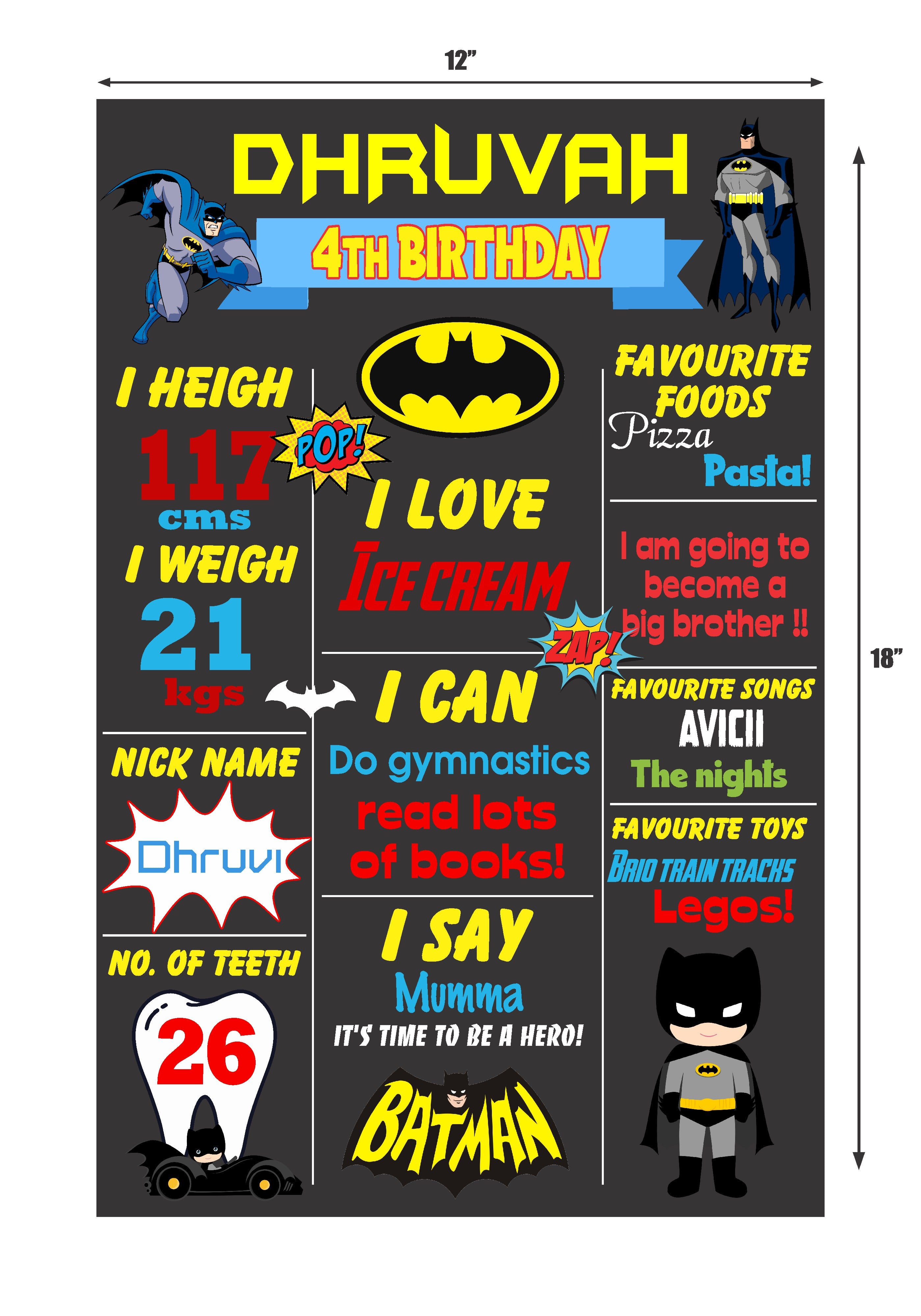 Batman Theme Chalk Board