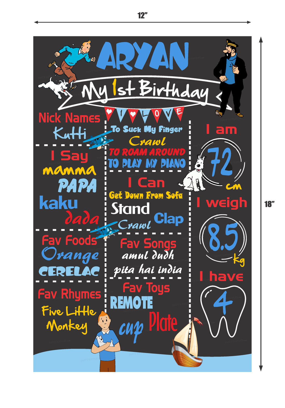 Tintin Theme Chalk Board