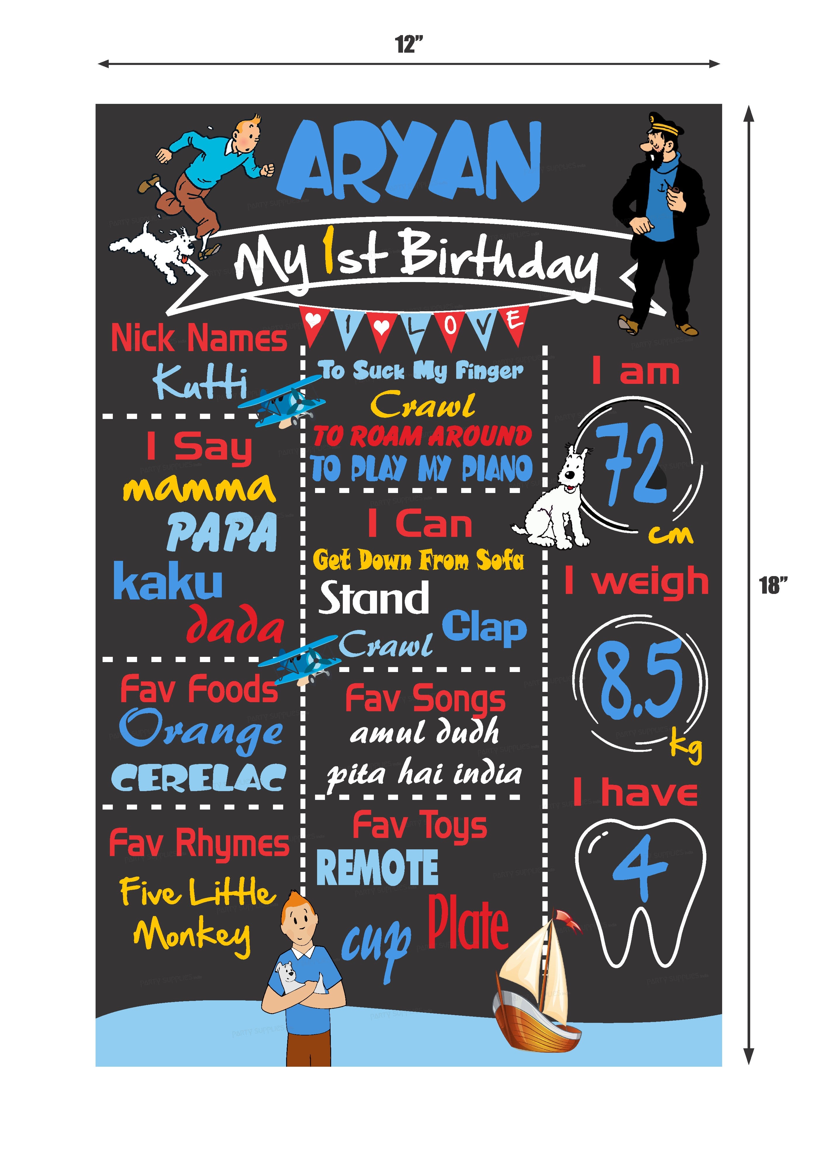 Tintin Theme Chalk Board