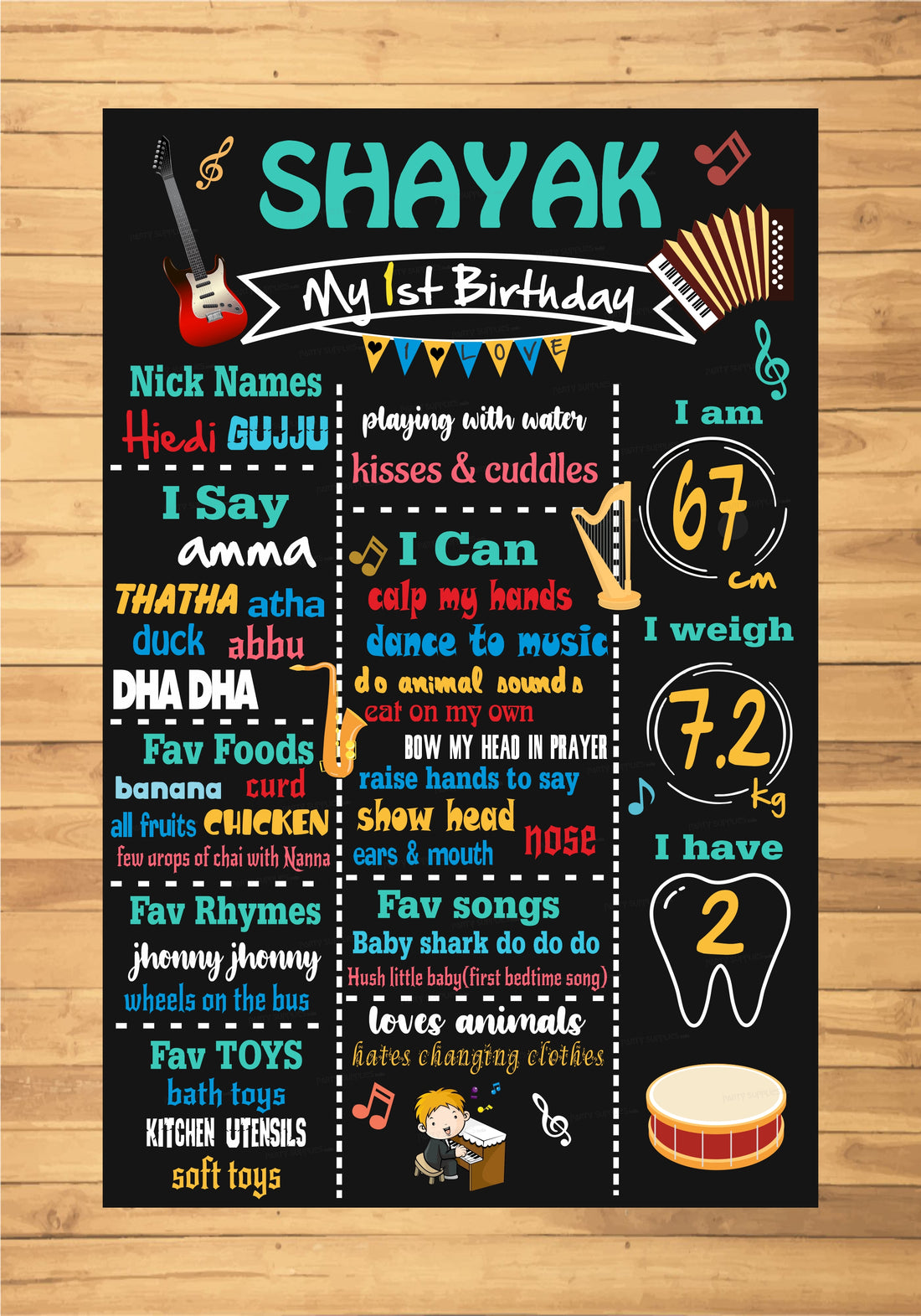 Music Theme Chalk Board