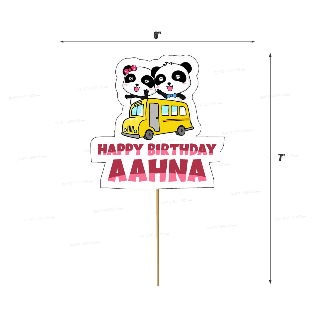 Baby Bus Theme Customized Cake Topper