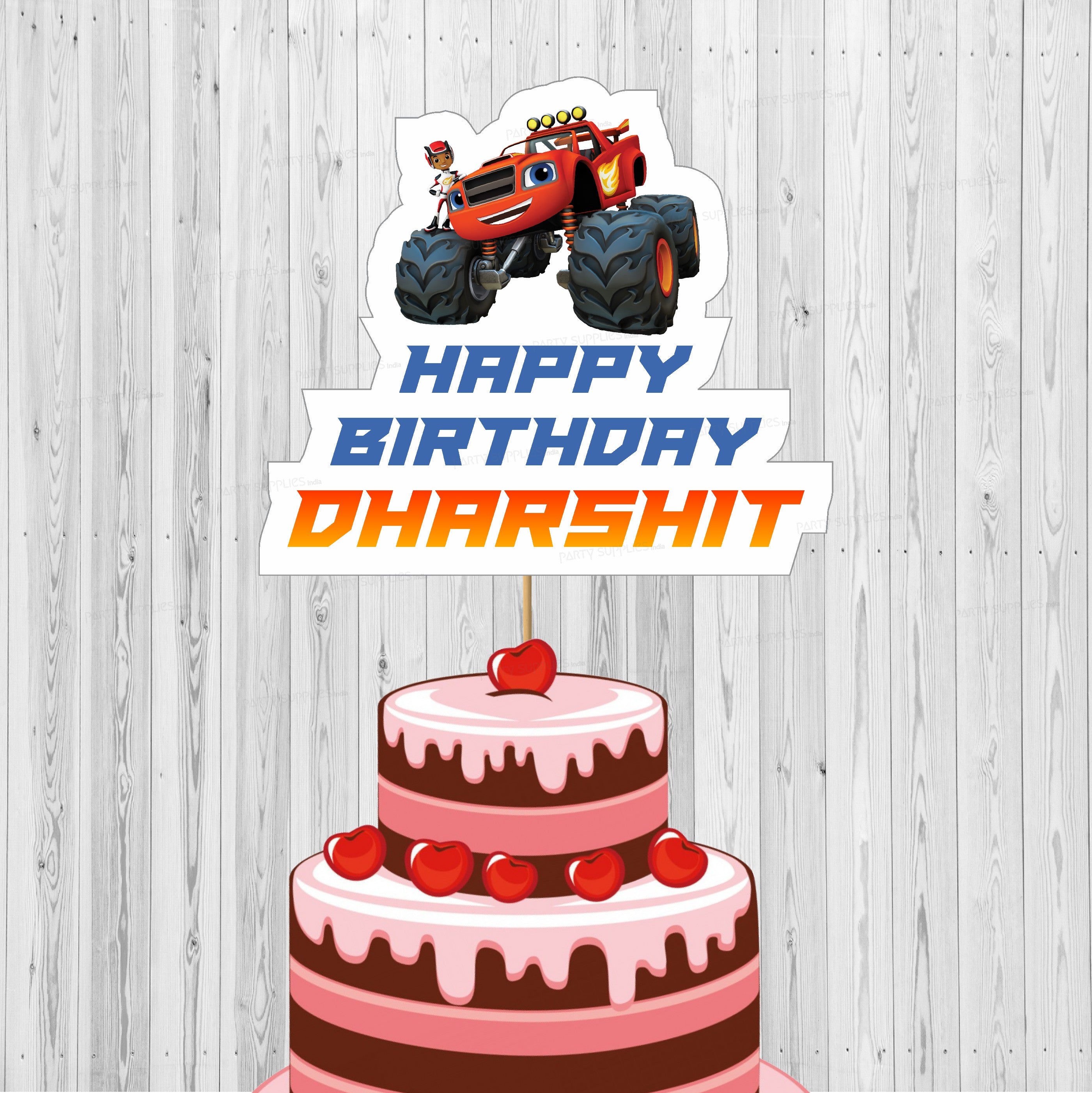 Blaze and the Monster Machines Theme Classic Cake Topper