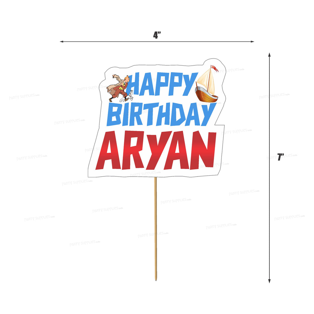 Tintin Theme Cake Topper