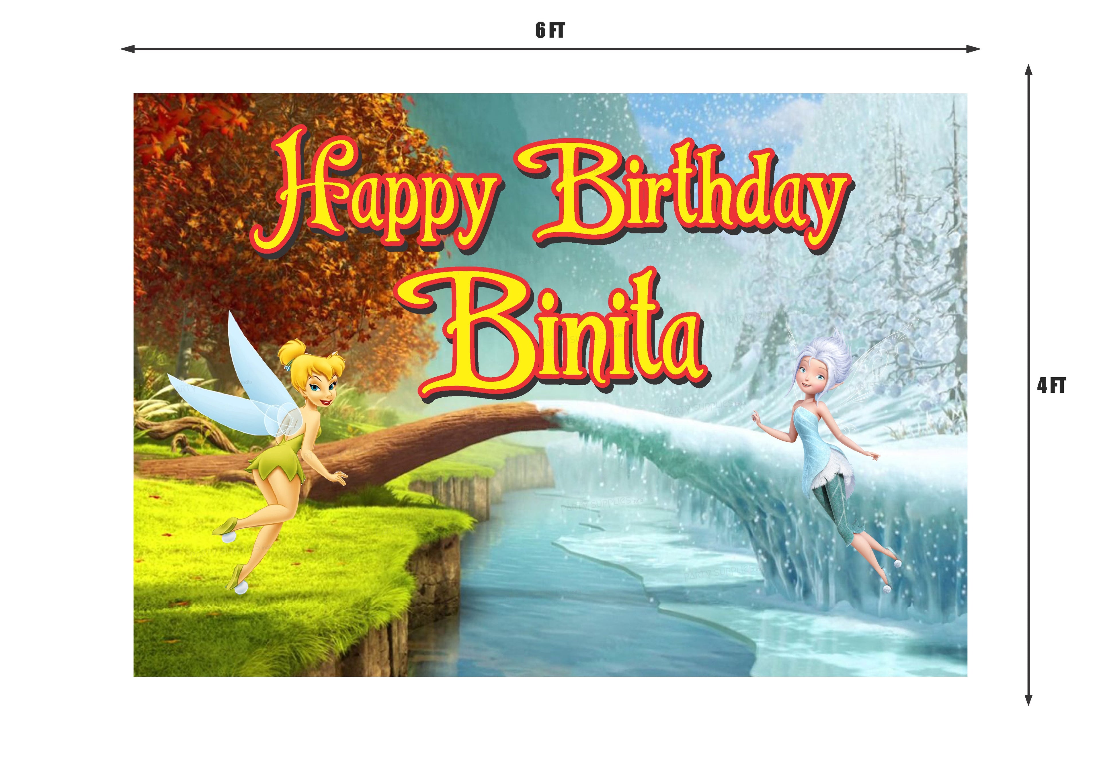 Tinker Bell Theme Customized Backdrop