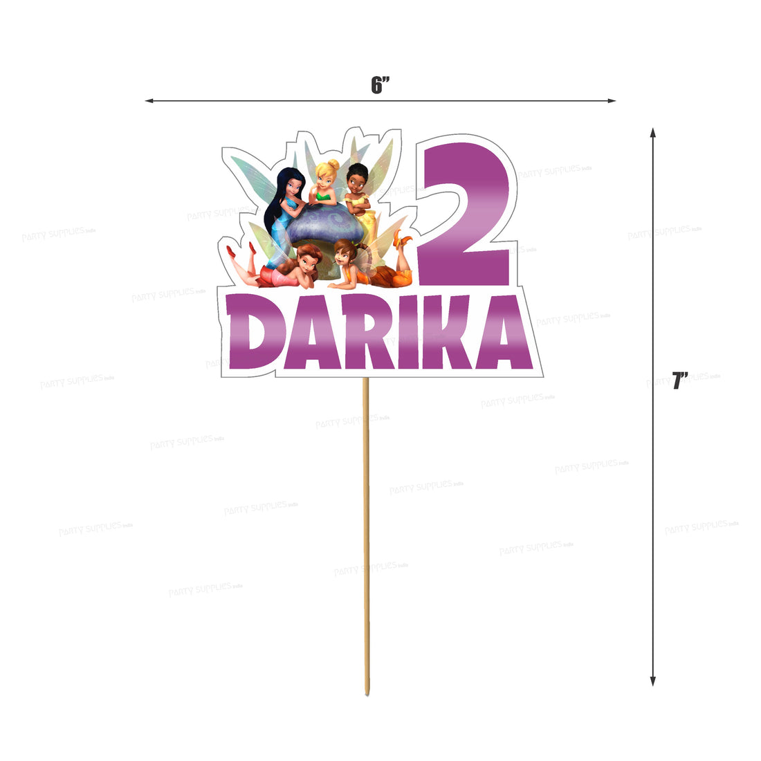 Tinker Bell Theme Customized Cake Topper