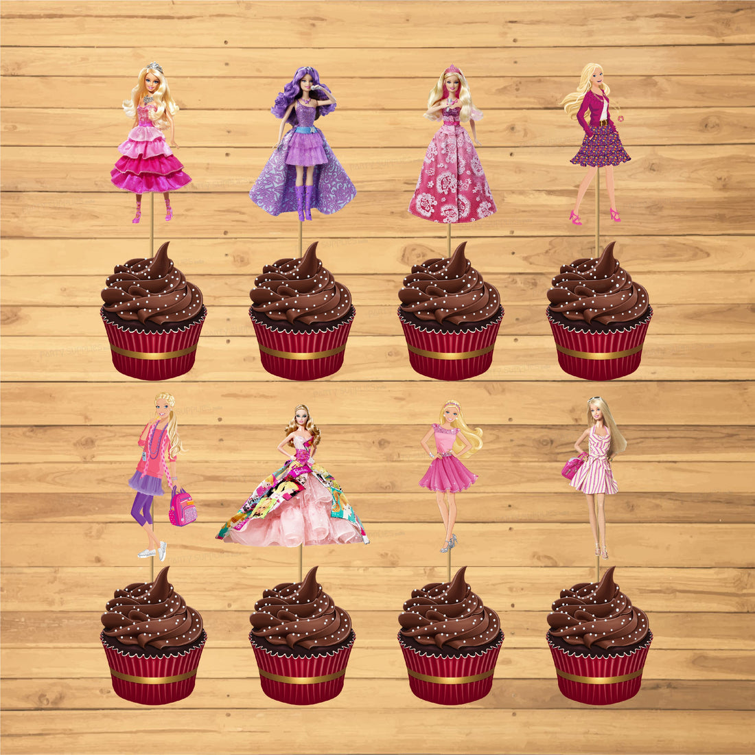 Barbie Theme Cup Cake Topper