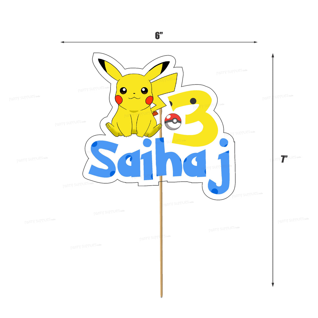 Pokemon Personalized Theme Cake Topper