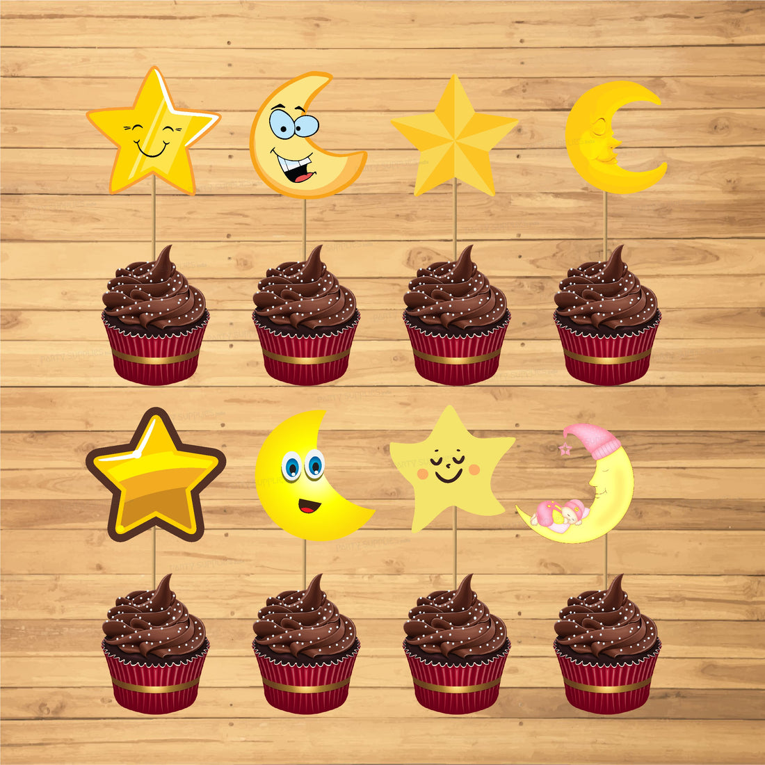 Twinkle Twinkle Little Star Boy Theme Cup Cake Topper