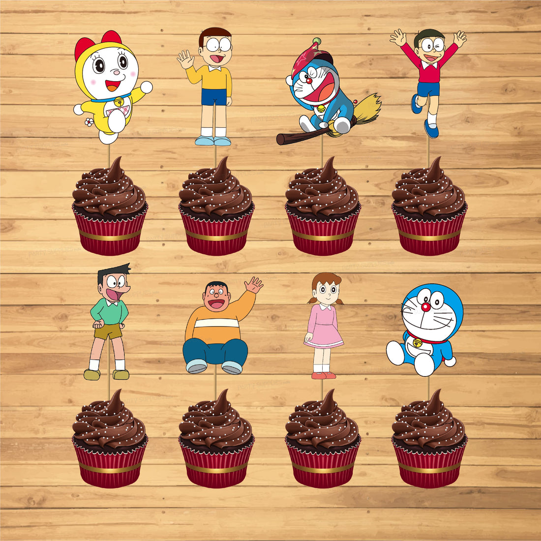 Doraemon Theme Cup Cake Topper