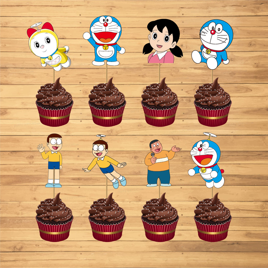 Doraemon Theme Classic Cup Cake Topper