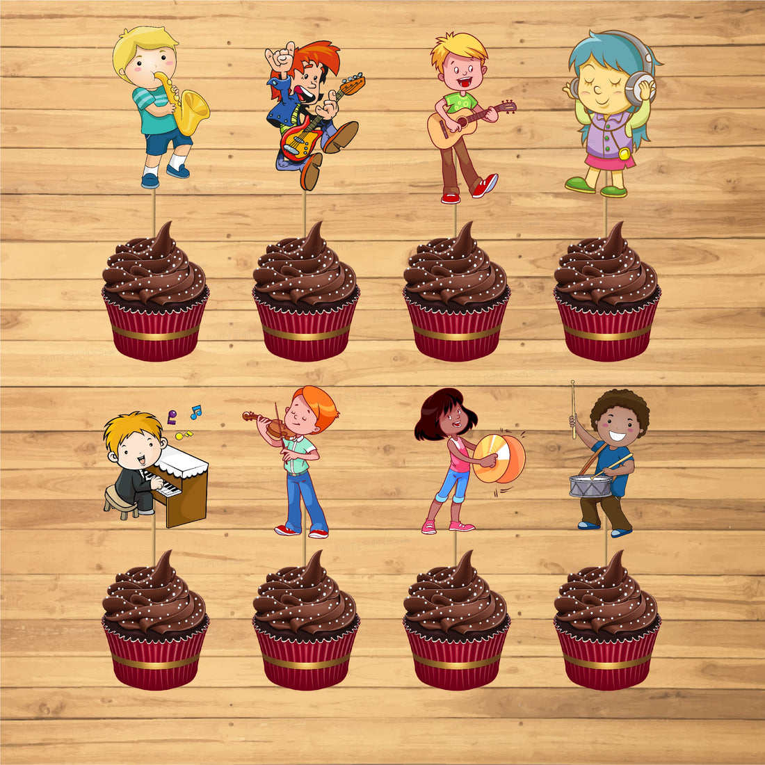 Music Theme Classic Cup Cake Topper