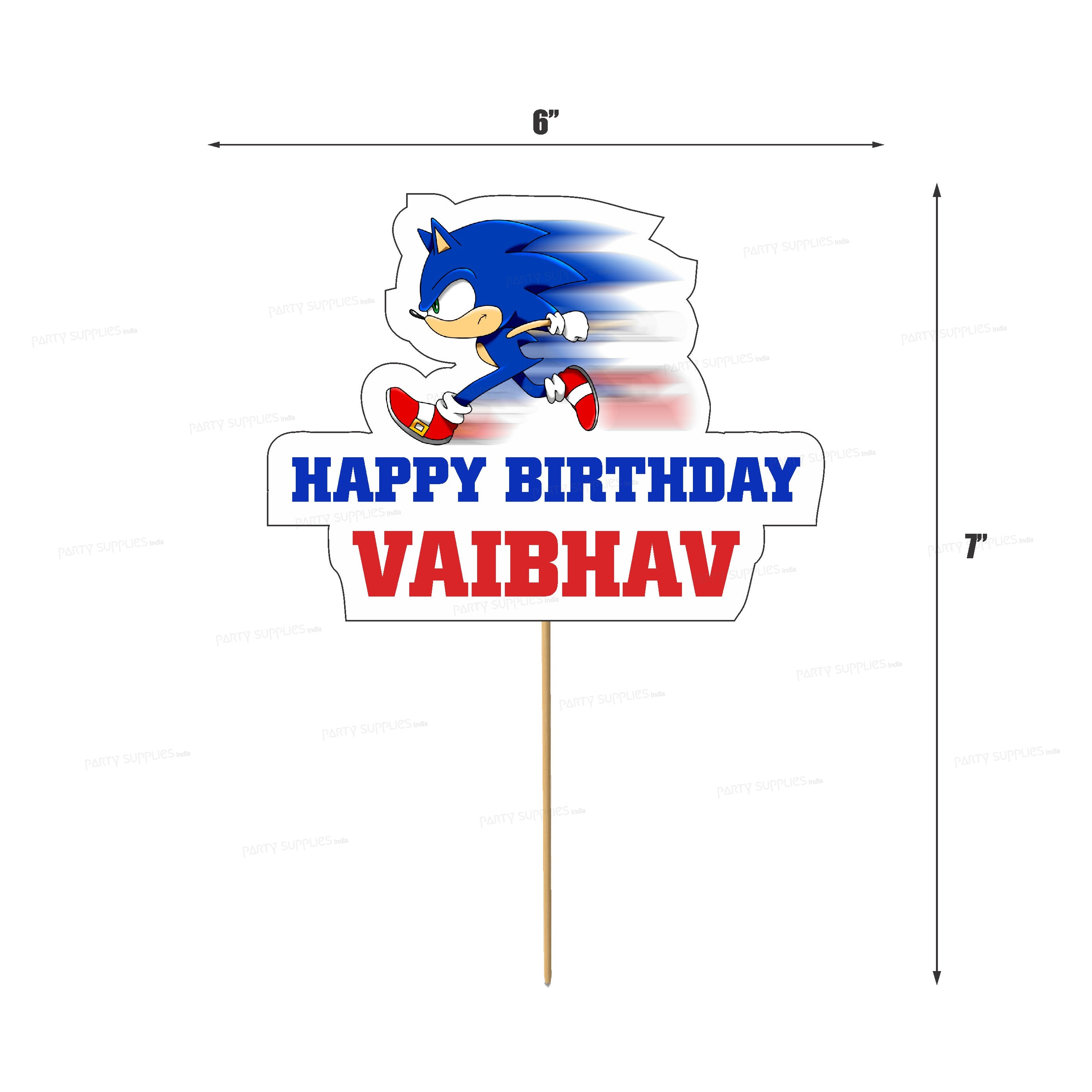 Sonic the Hedgehog Theme Cake Topper