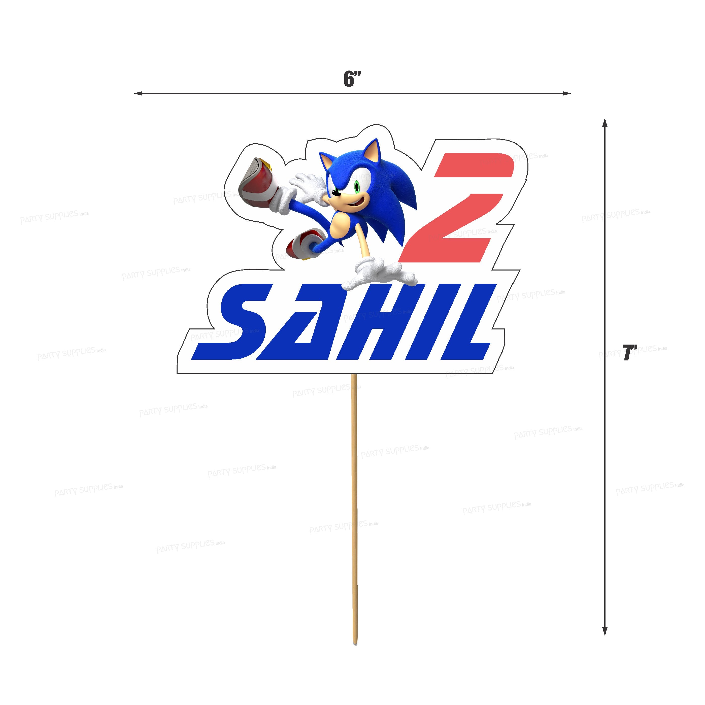 Sonic the Hedgehog Theme Customized Cake Topper