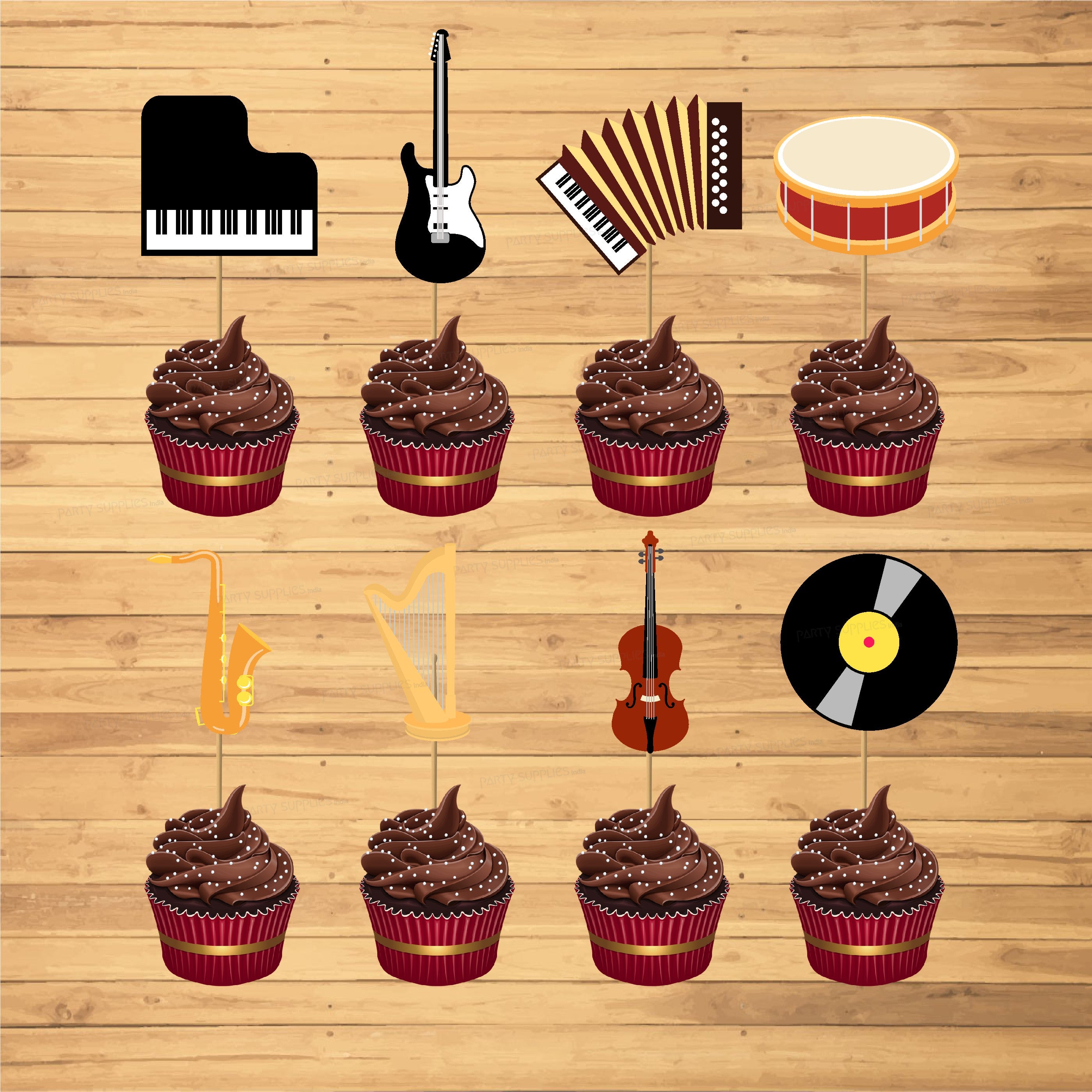 Music Theme Cup Cake Topper