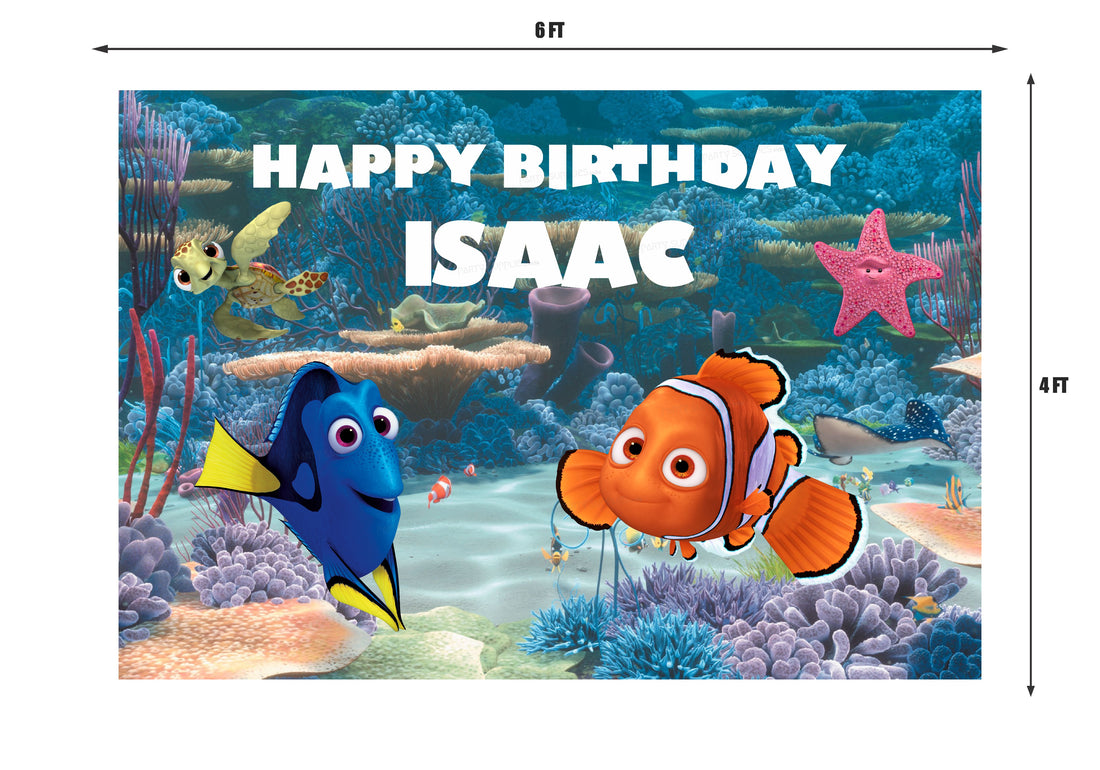 Nemo and Dory Theme Personalized Backdrop