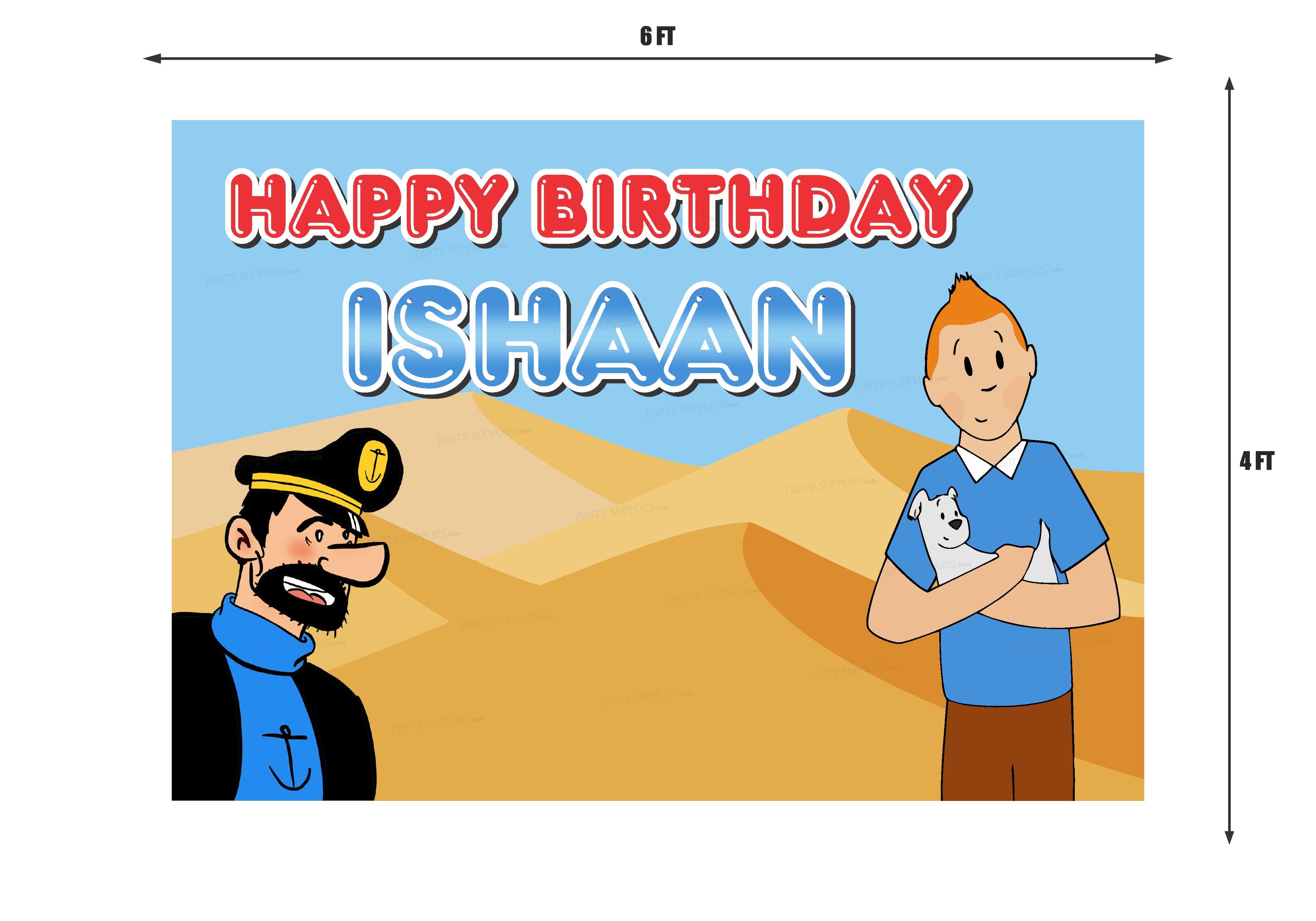 Tintin Theme Customized Backdrop