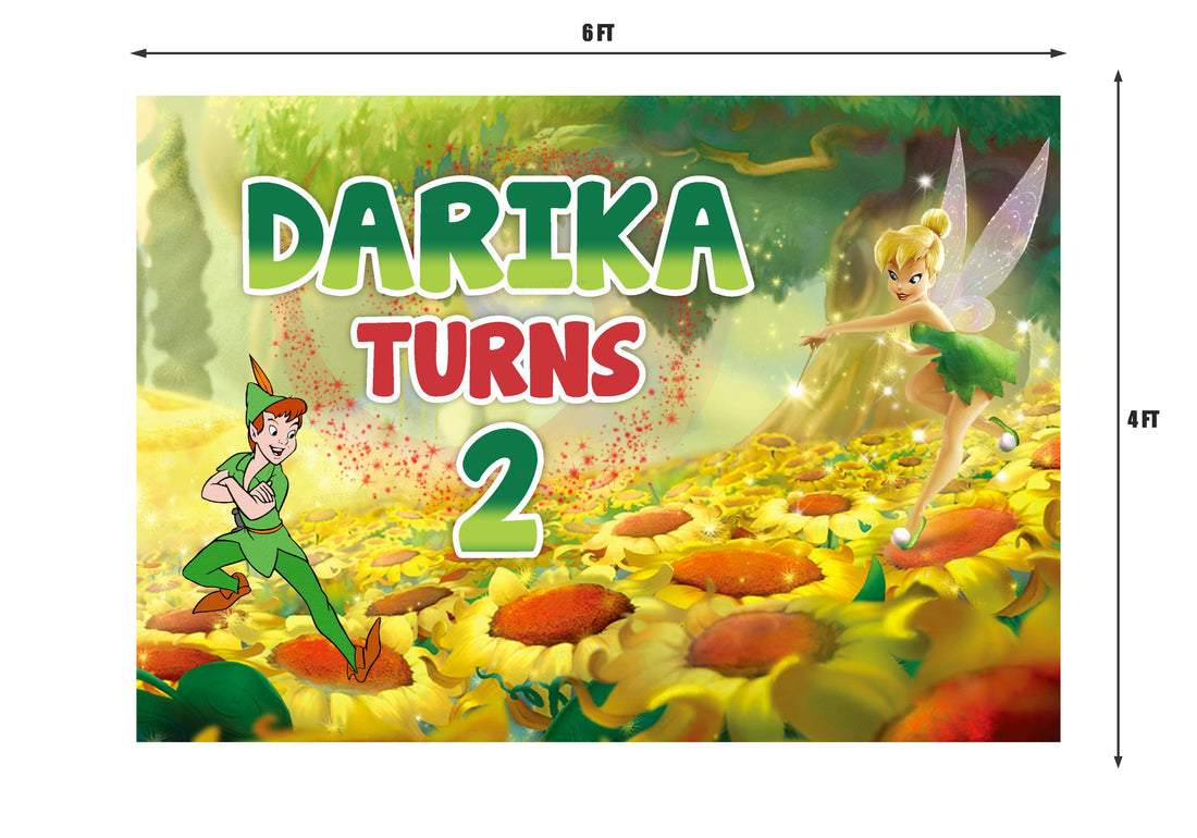 Tinker Bell Theme Personalized Backdrop