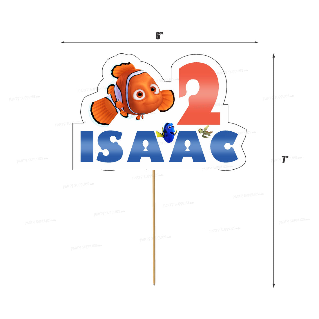 Nemo and Dory Theme Baby Age Cake Topper