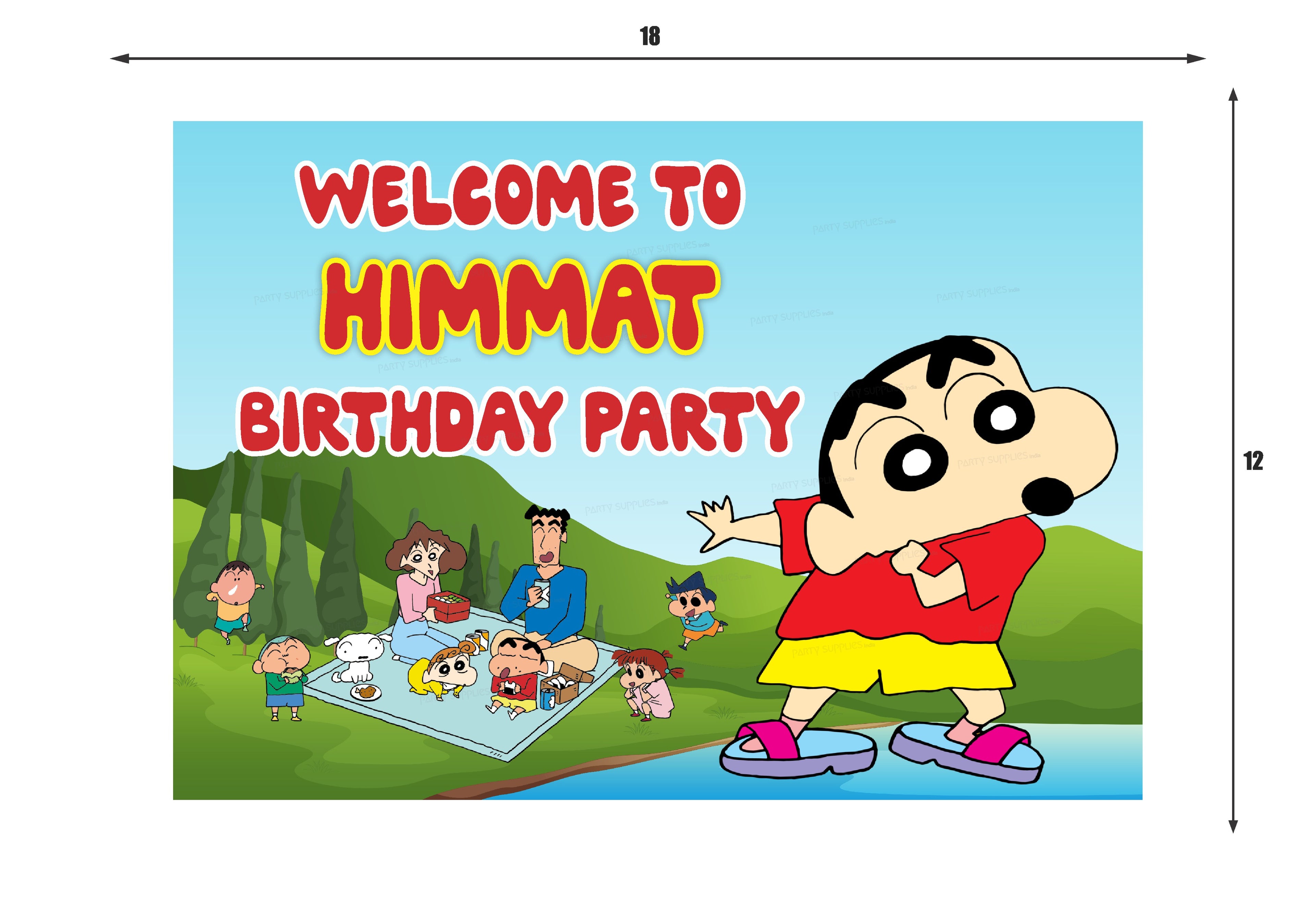 Shinchan Theme Customized Welcome Board