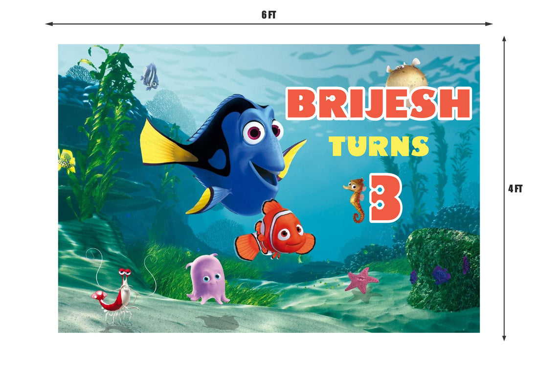 Nemo and Dory Theme Premium Backdrop
