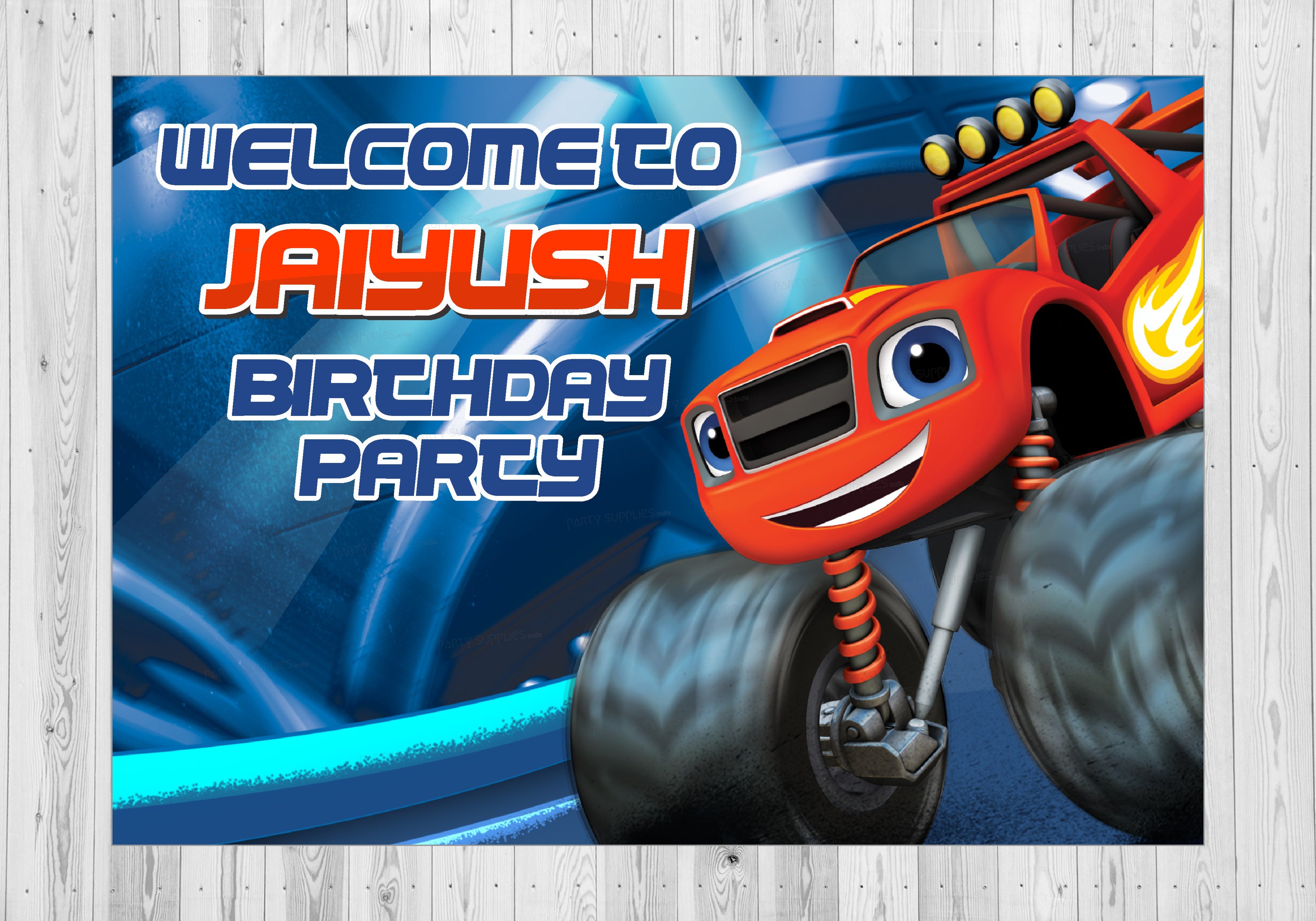 Blaze and the Monster Machines Theme Welcome Board - image 2 of 3 | Party Supplies India