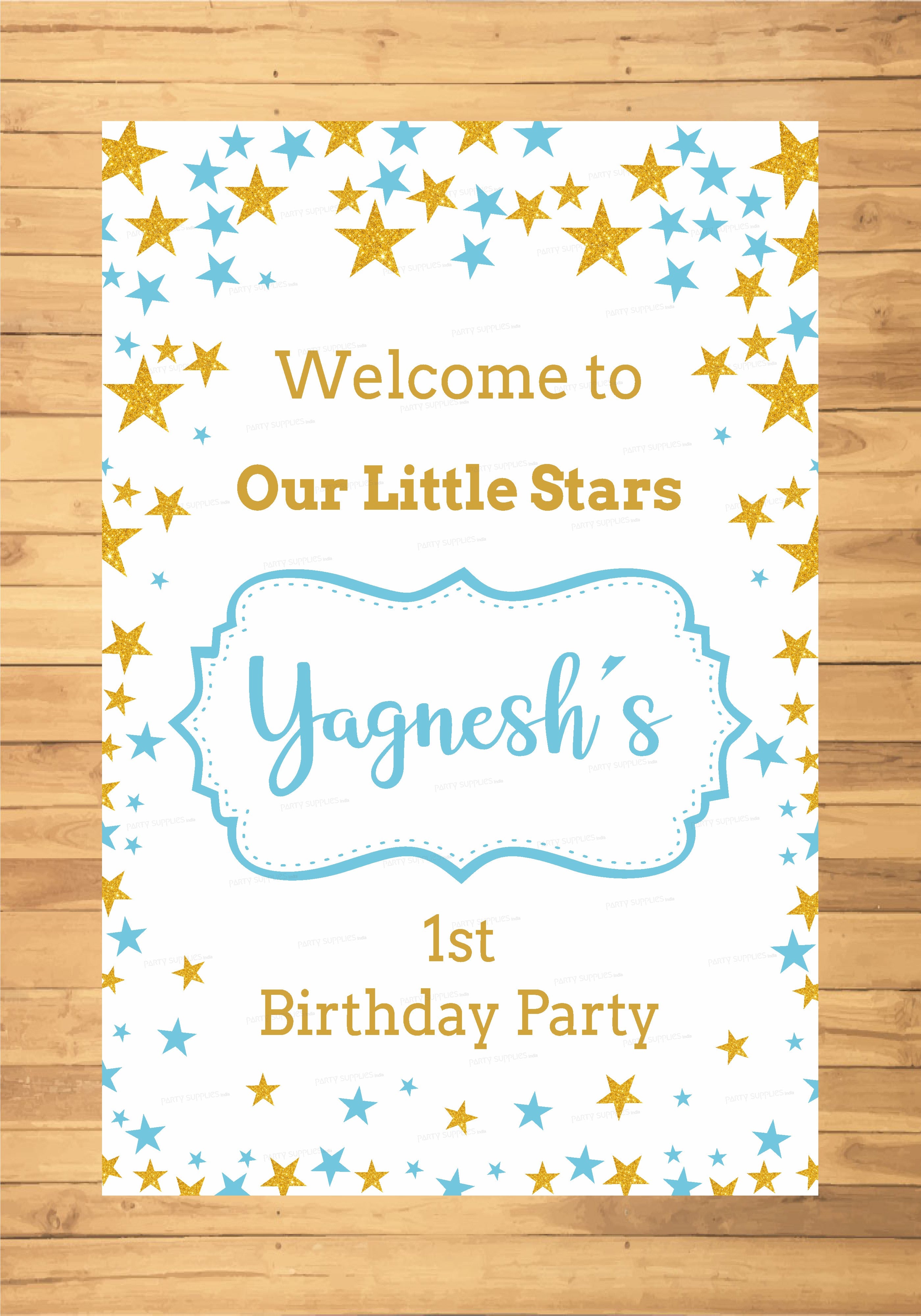 Twinkle Twinkle Little Star Boy Theme Customized Welcome Board - image 2 of 3 | Party Supplies India