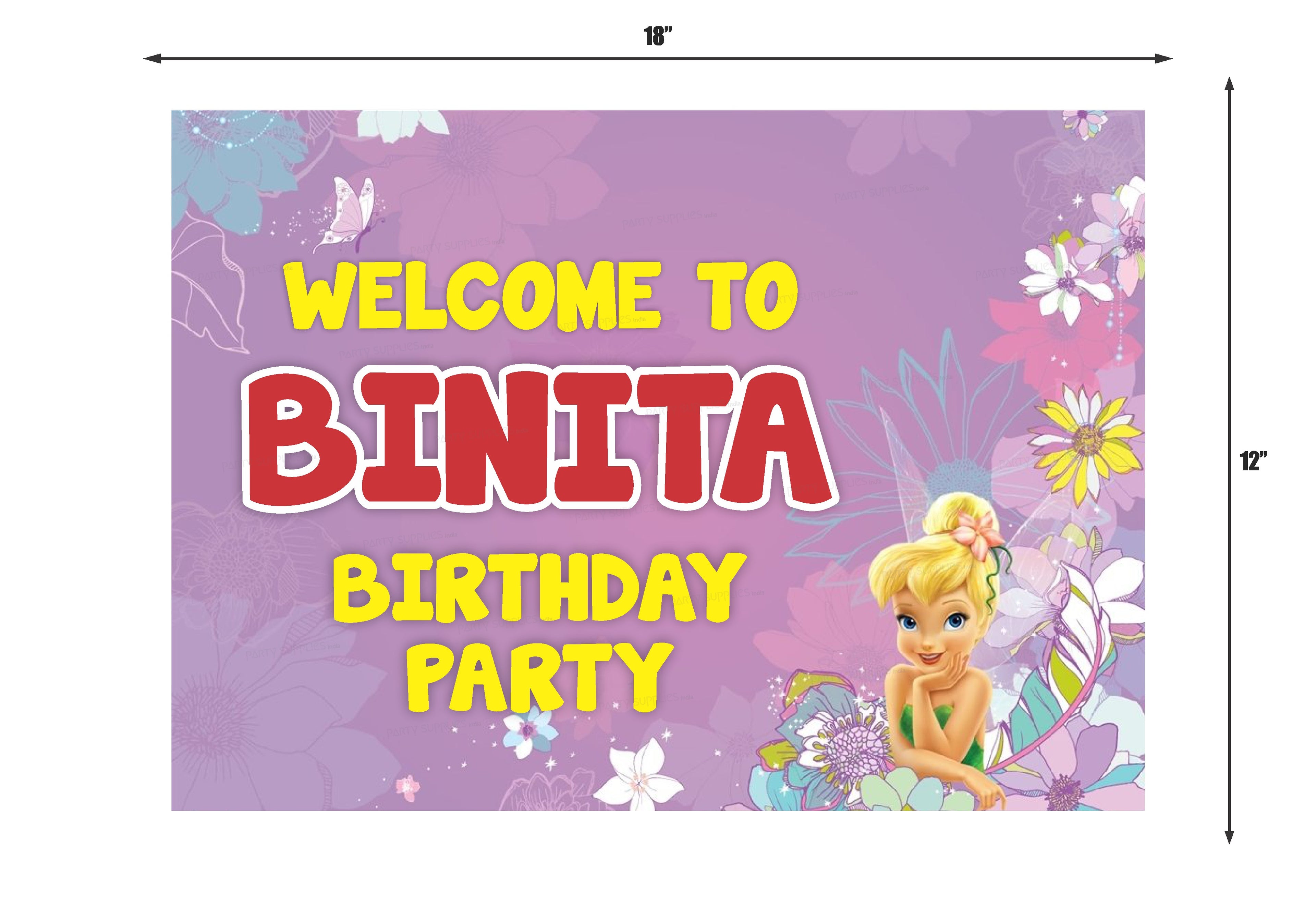 Tinker Bell Theme Customized Welcome Board