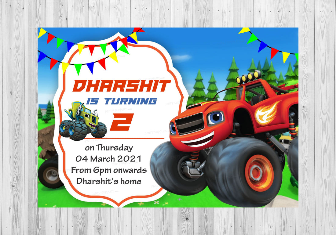 Blaze and the Monster Machines Theme Invite