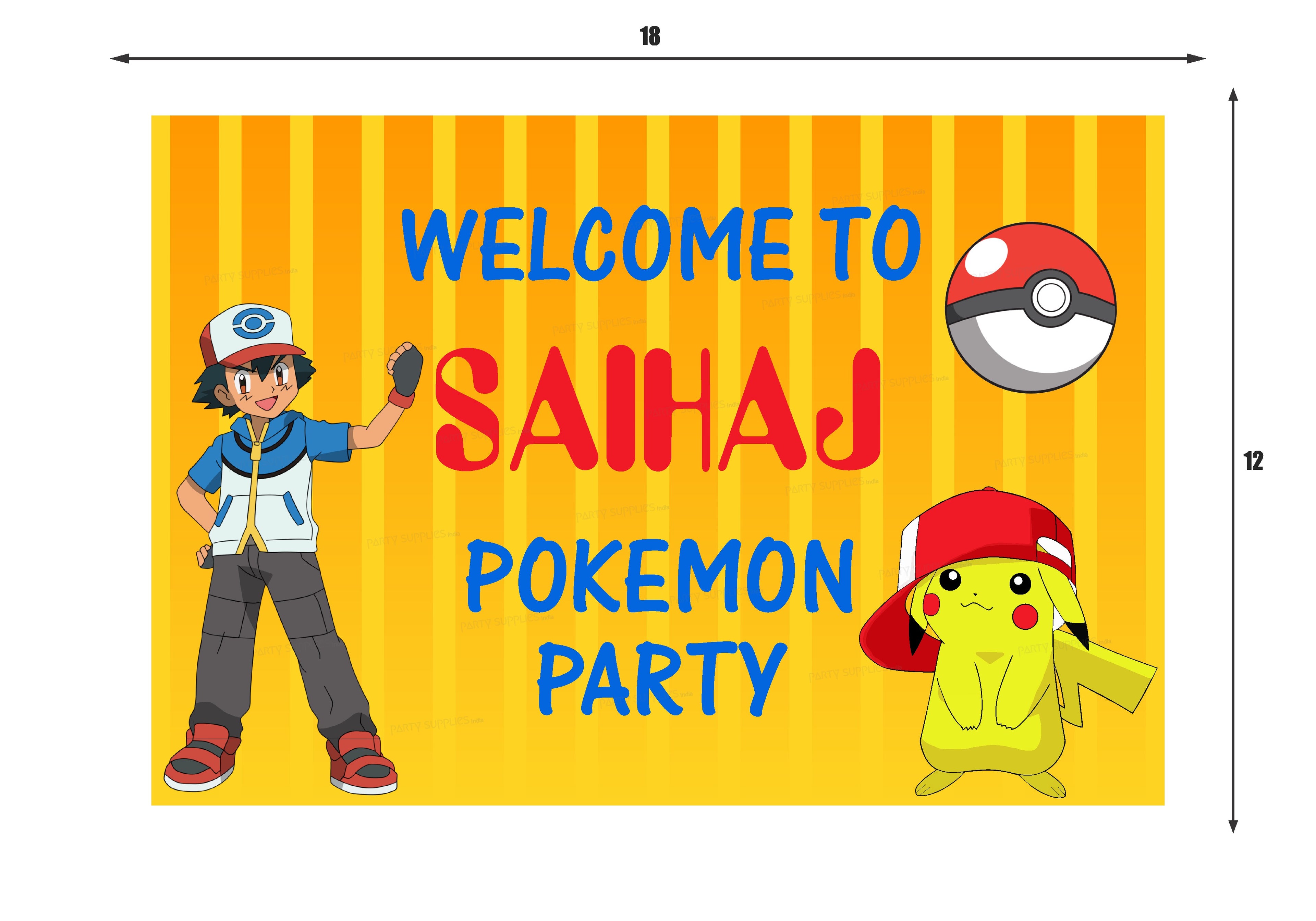 Pokemon Customized Theme Welcome Board - image 2 of 3 | Party Supplies India