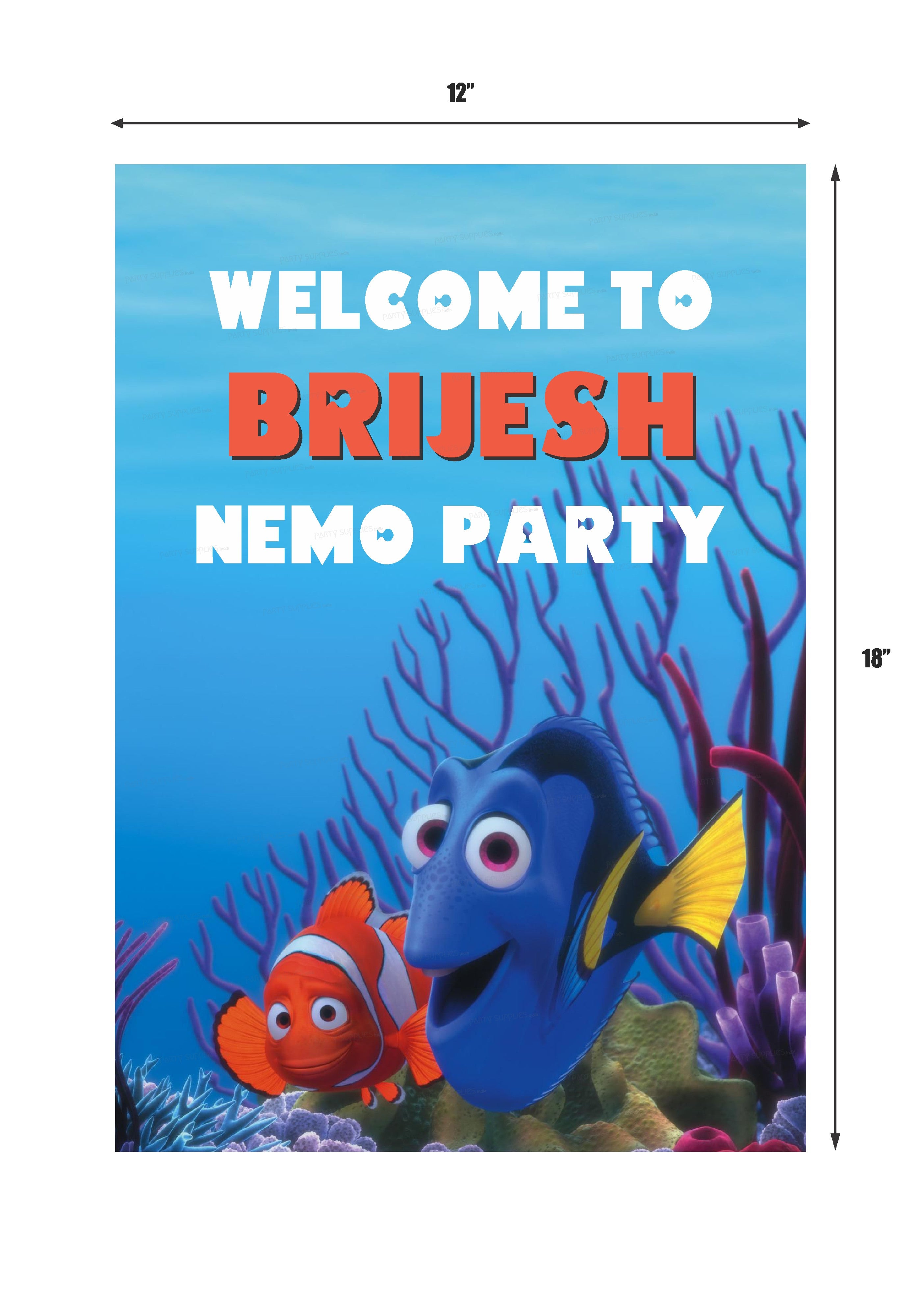 Nemo and Dory Theme Customized Welcome Board - image 2 of 3 | Party Supplies India