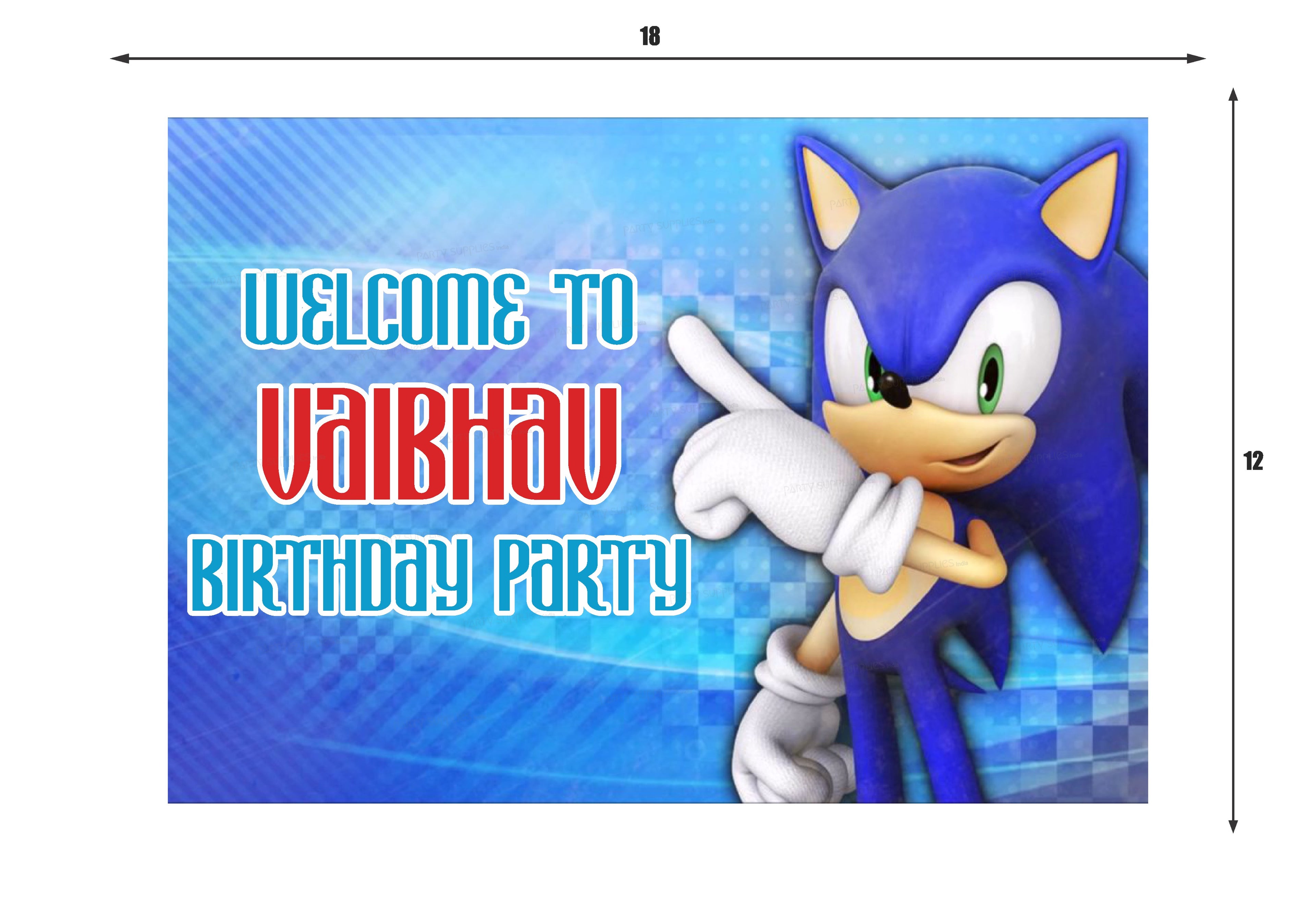 Sonic the Hedgehog Theme Personalized Welcome Board