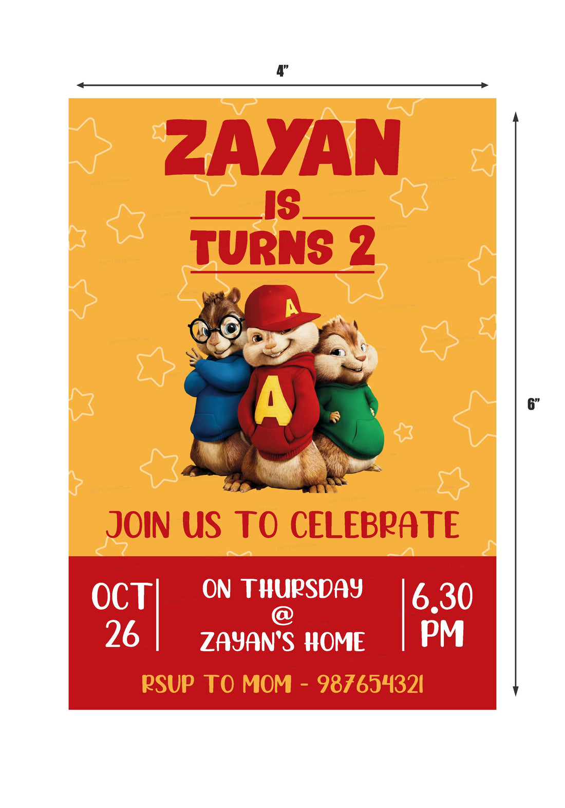 Alvin and Chipmunks Theme Invite