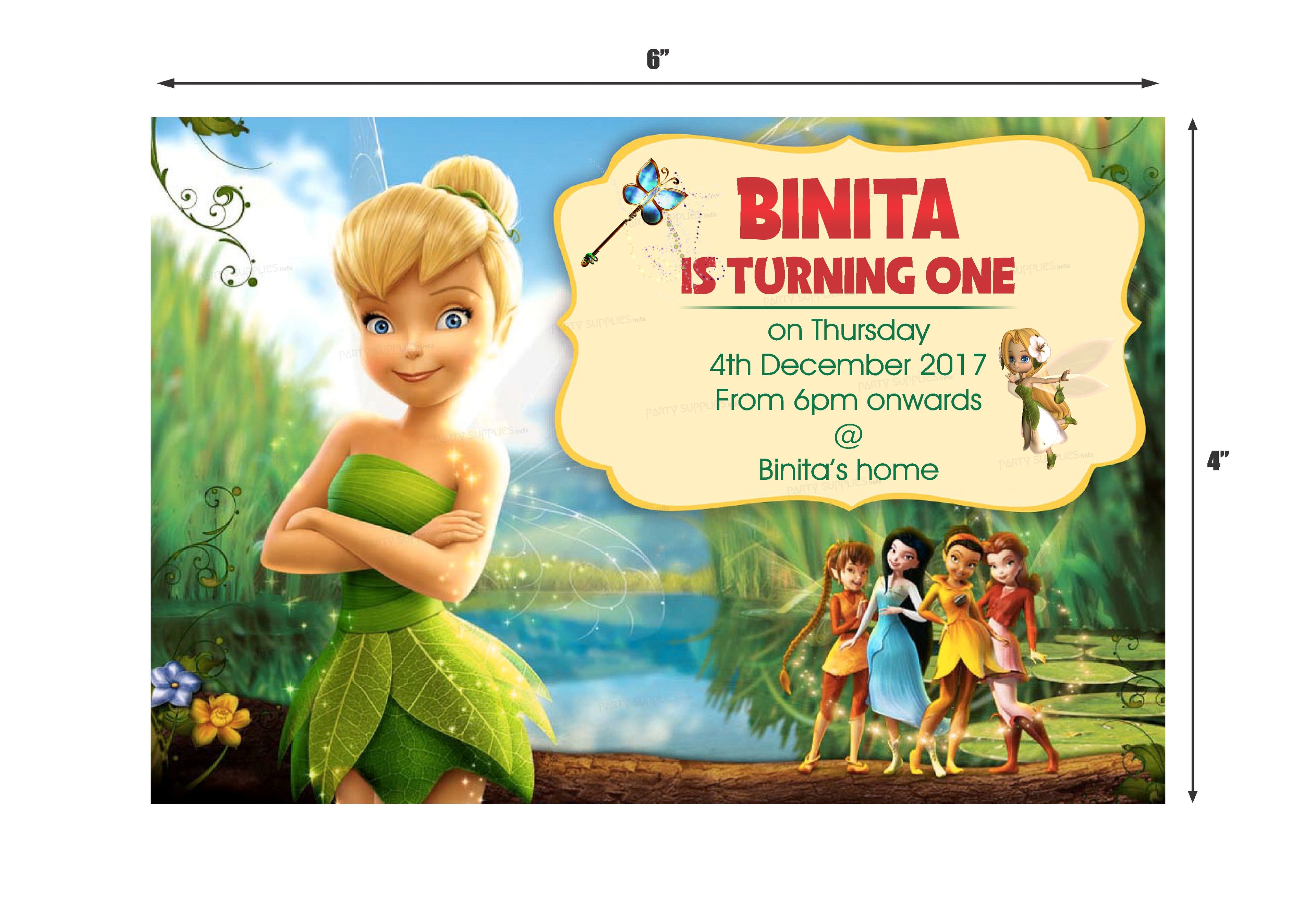 Tinker Bell Theme Invite