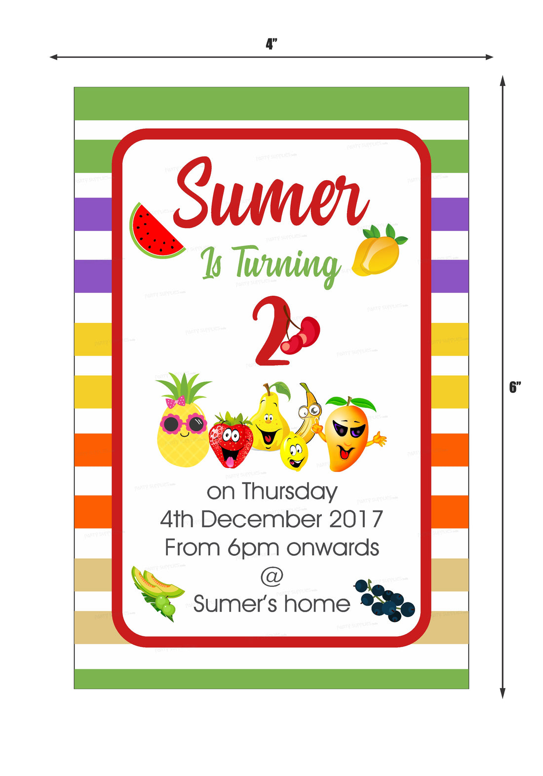 Fruits Theme Invite