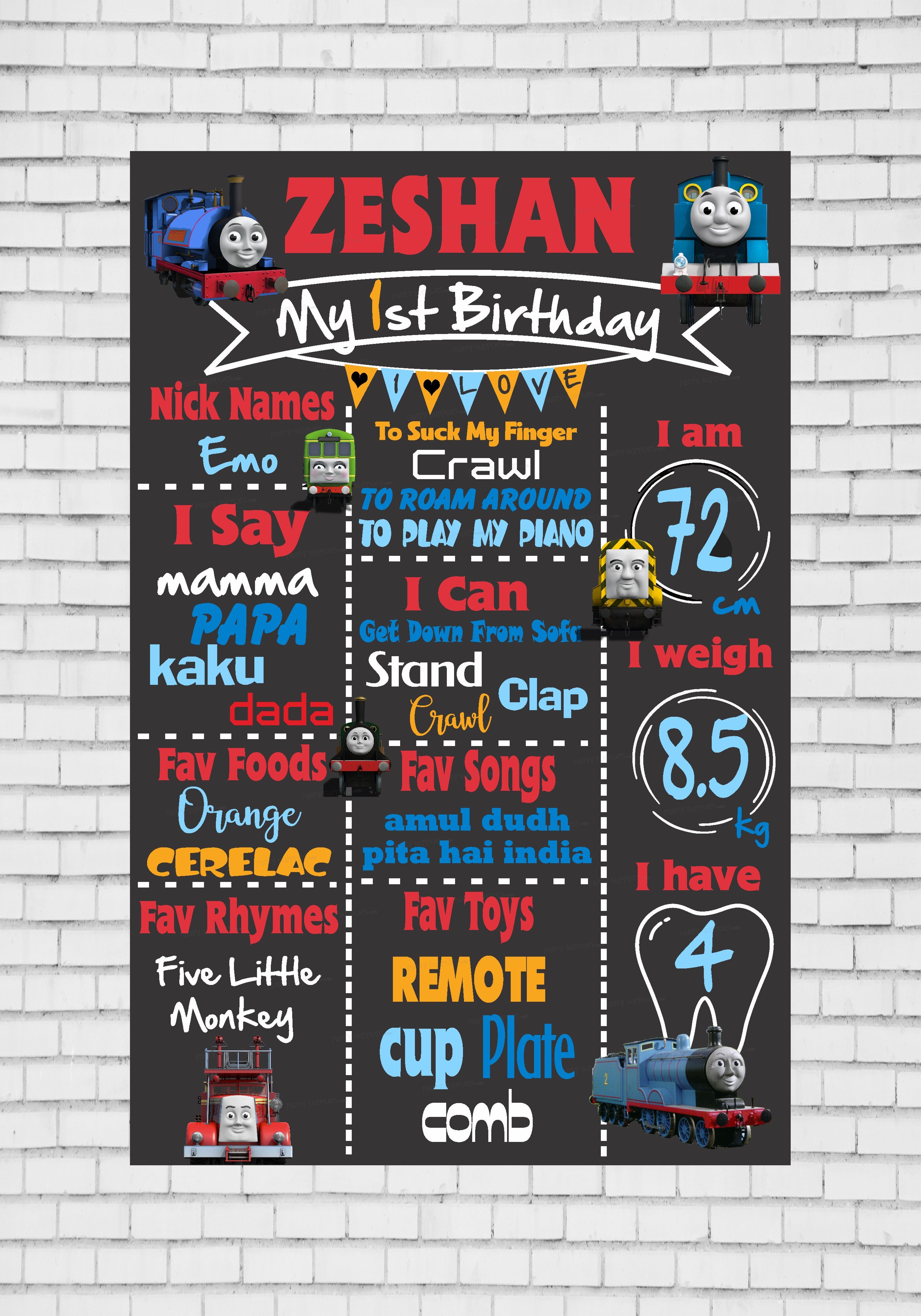 Thomas and Friends Theme Chalk Board