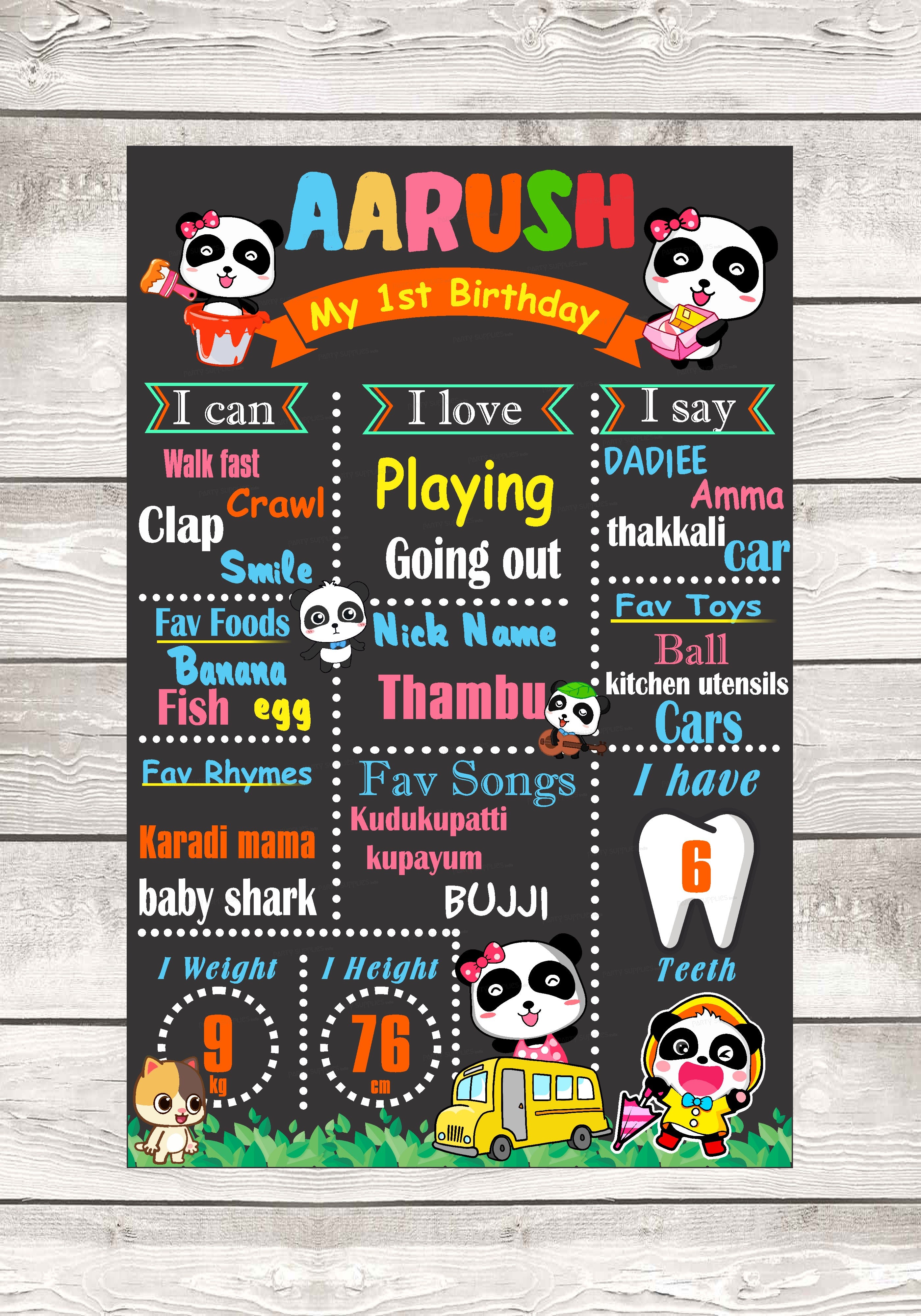 Baby Bus Theme Chalk Board