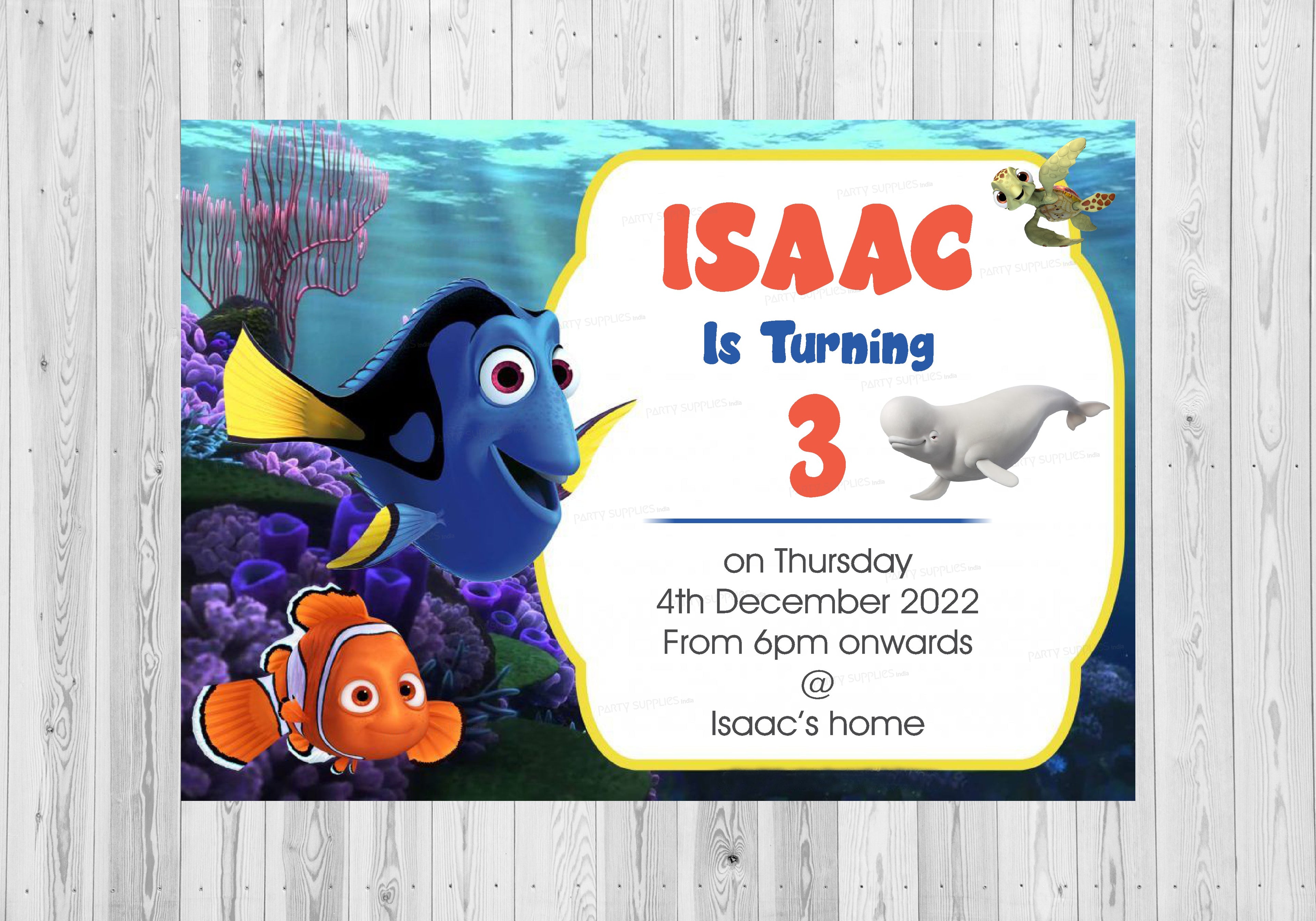 Nemo and Dory Theme Classic Invite
