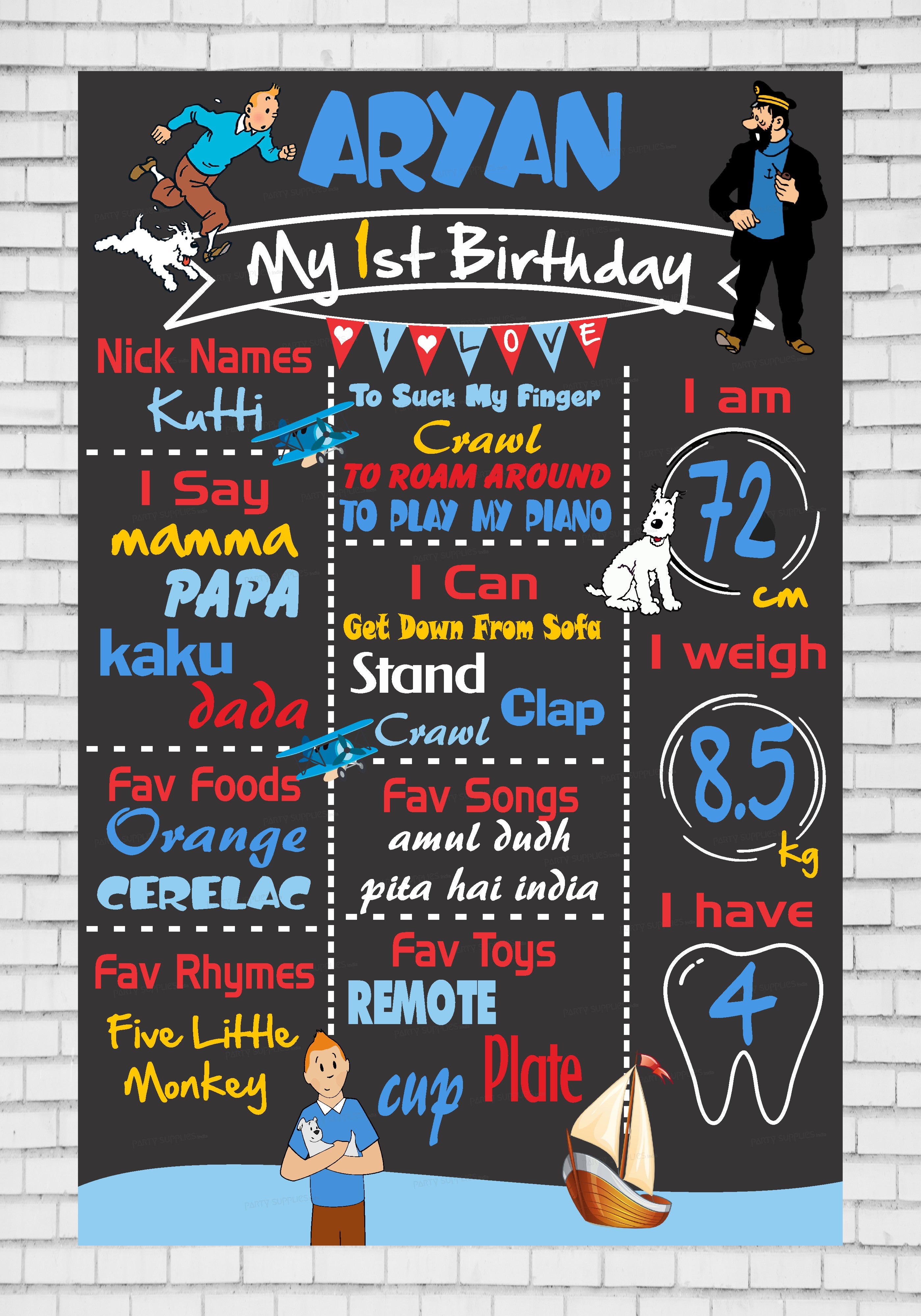 Tintin Theme Chalk Board