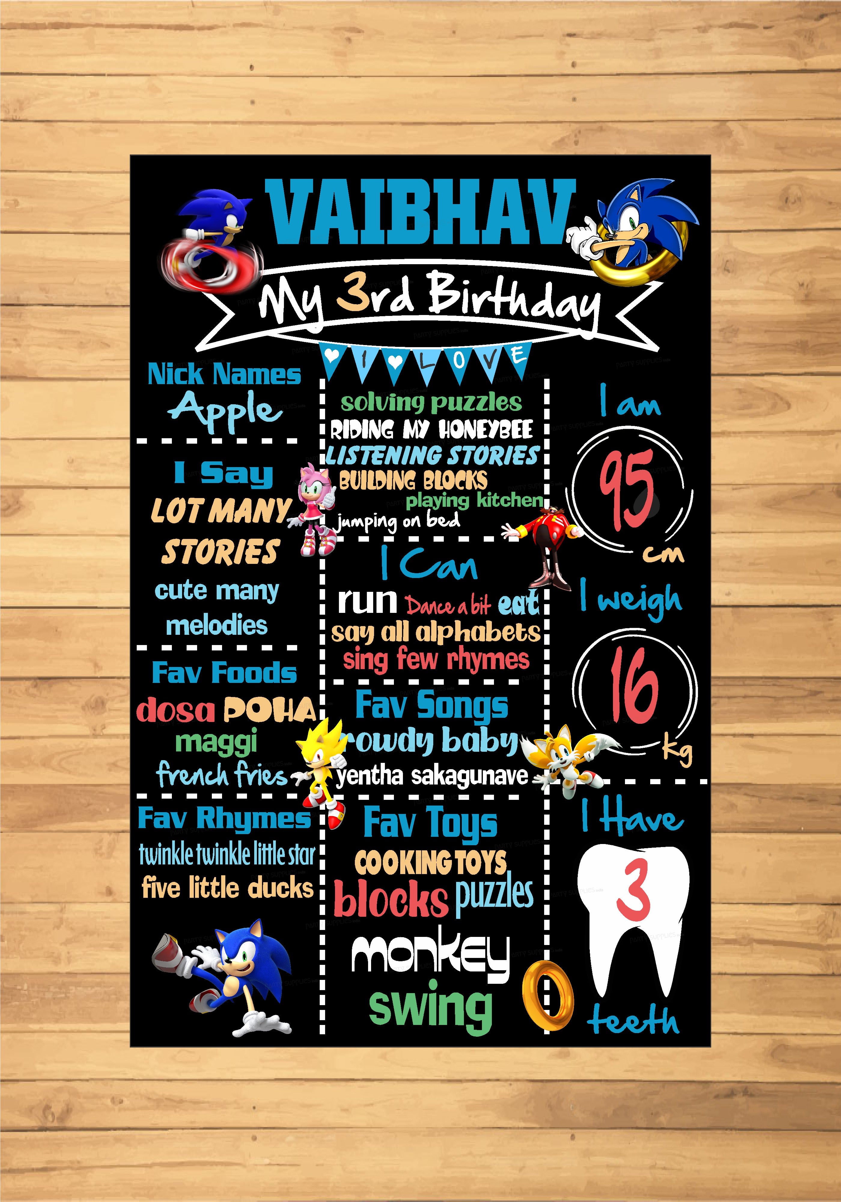 Sonic the Hedgehog Theme Chalk Board