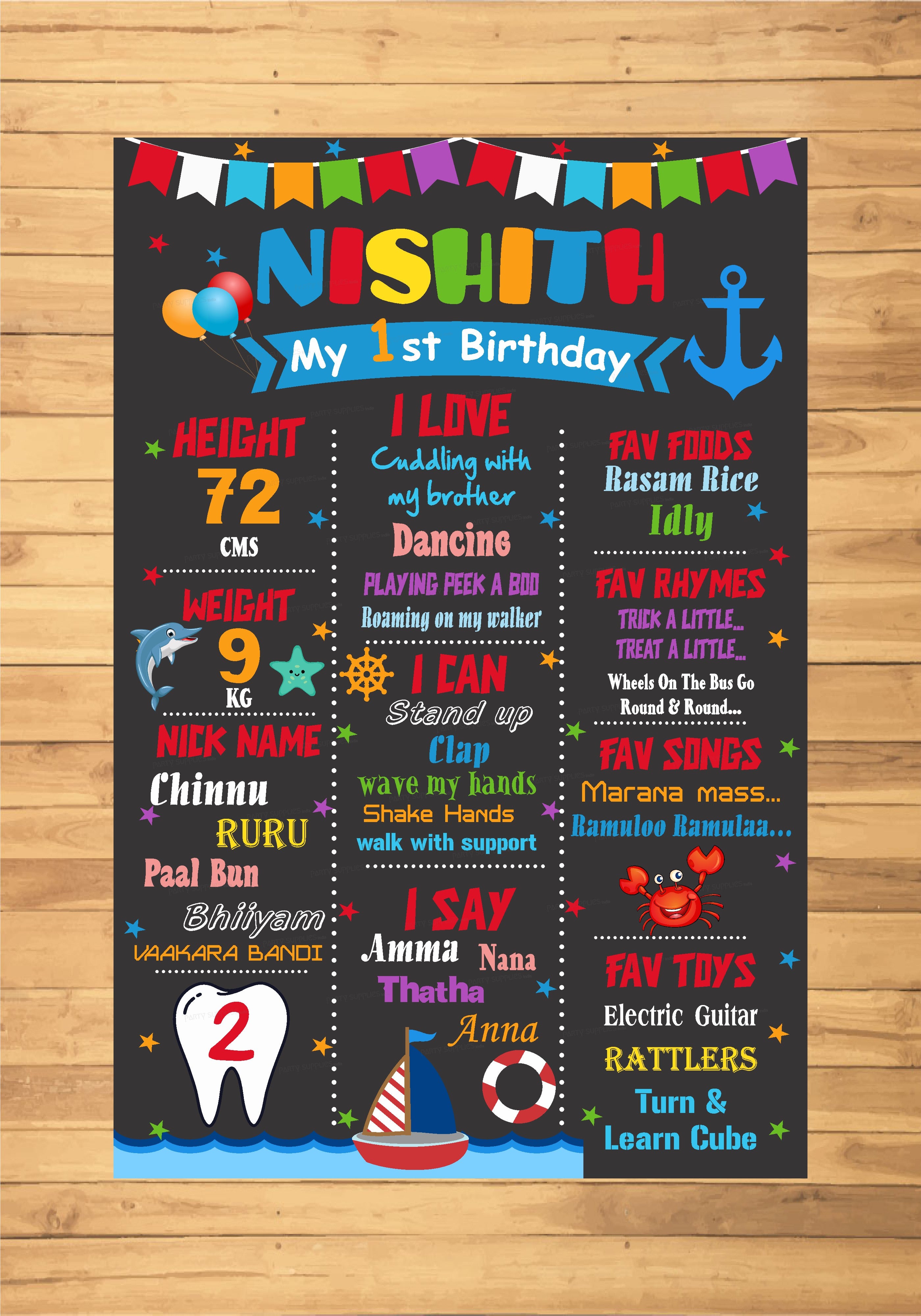 Sailor Theme Chalk Board