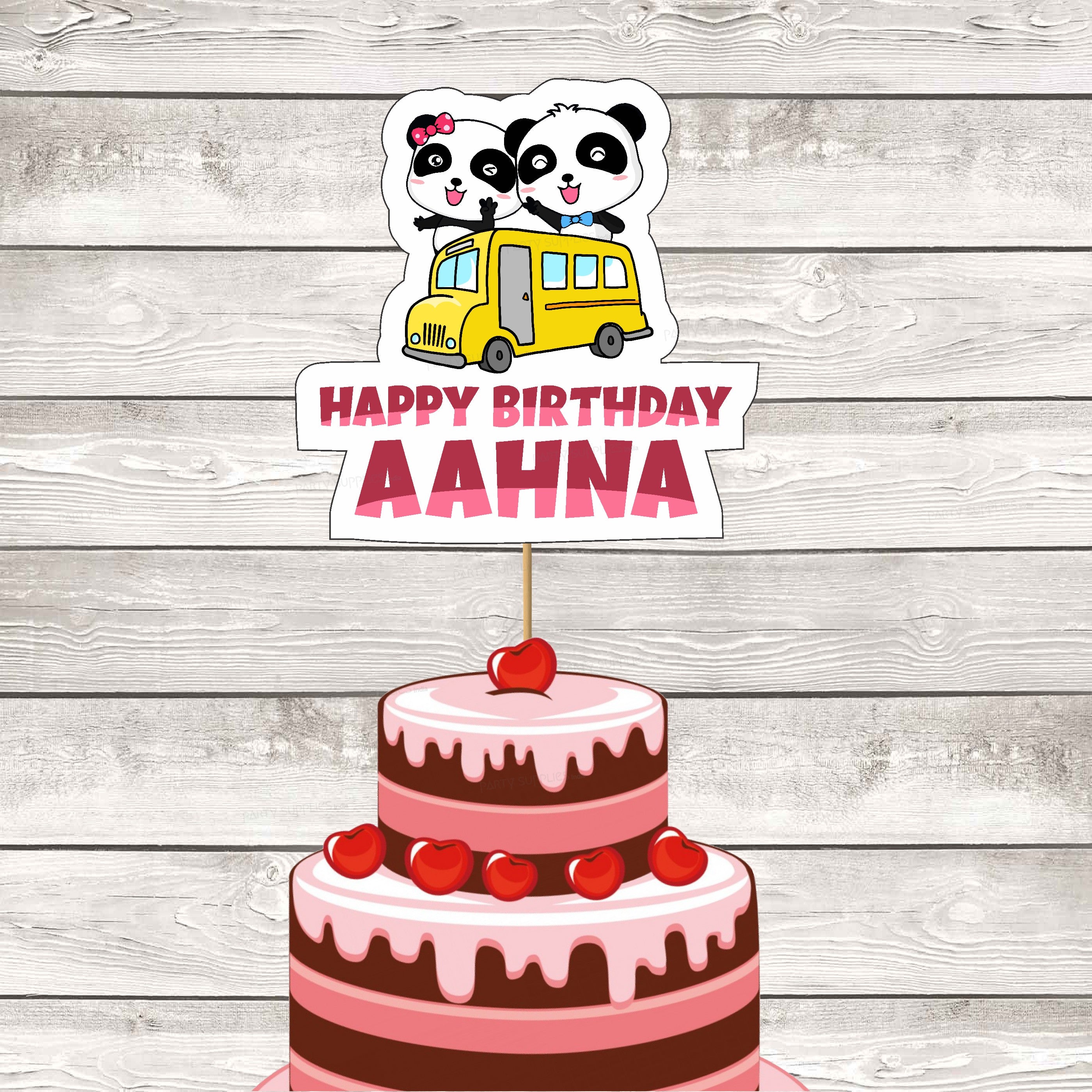 Baby Bus Theme Customized Cake Topper