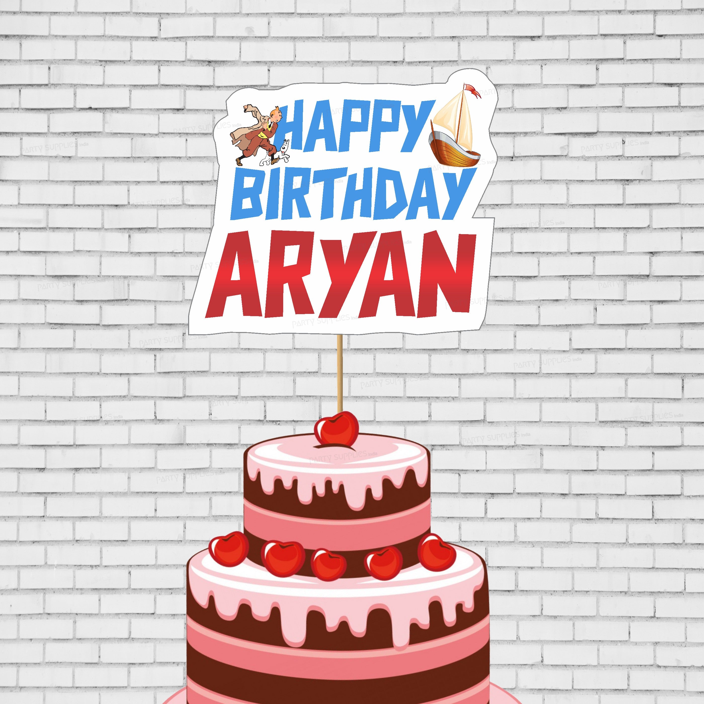 Tintin Theme Cake Topper