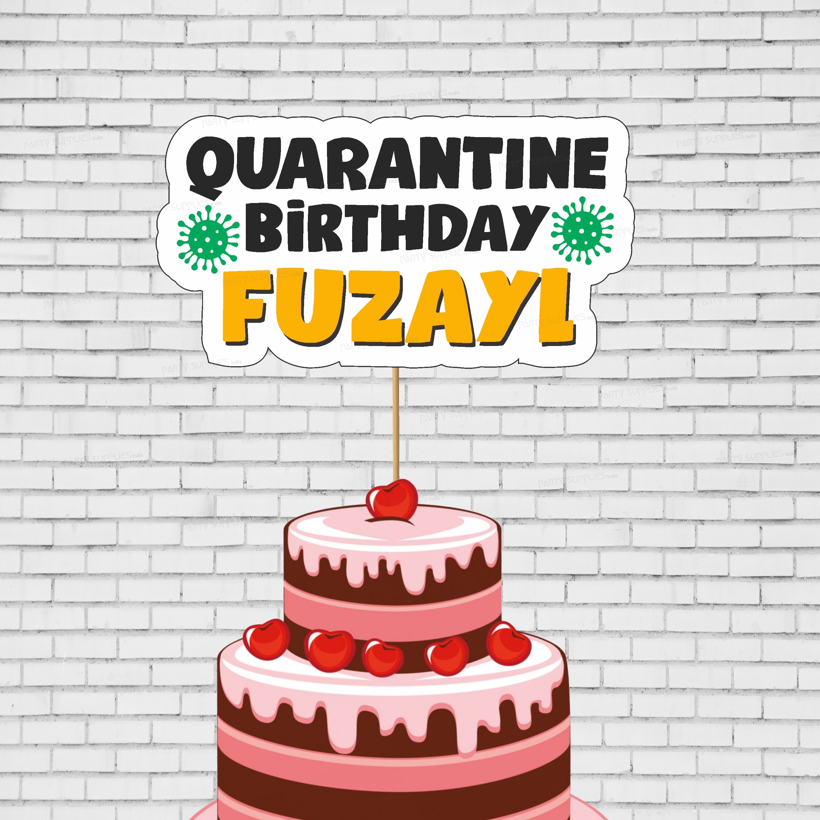 Quarantine Theme Cake Topper