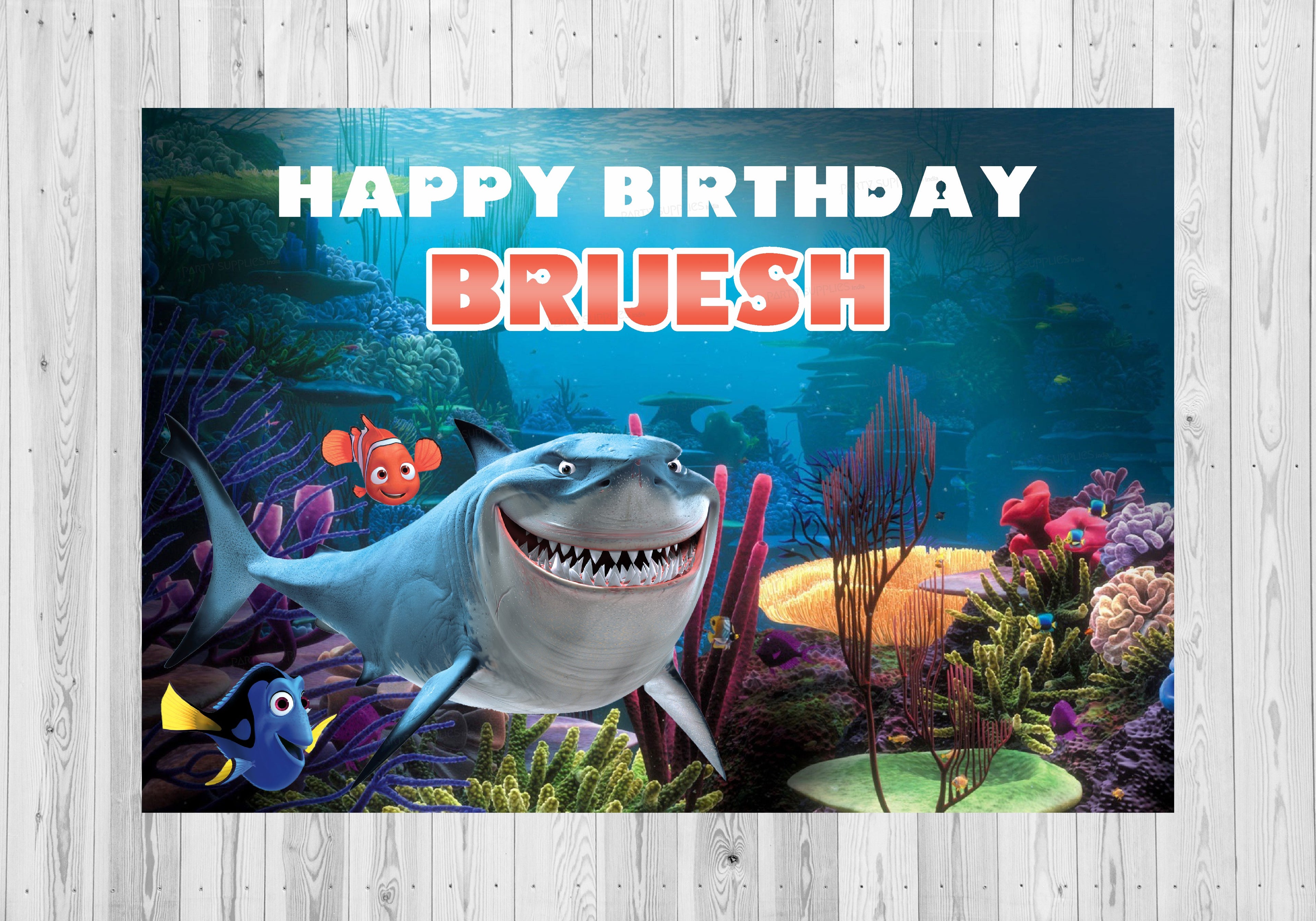 Nemo and Dory Theme Customized Backdrop