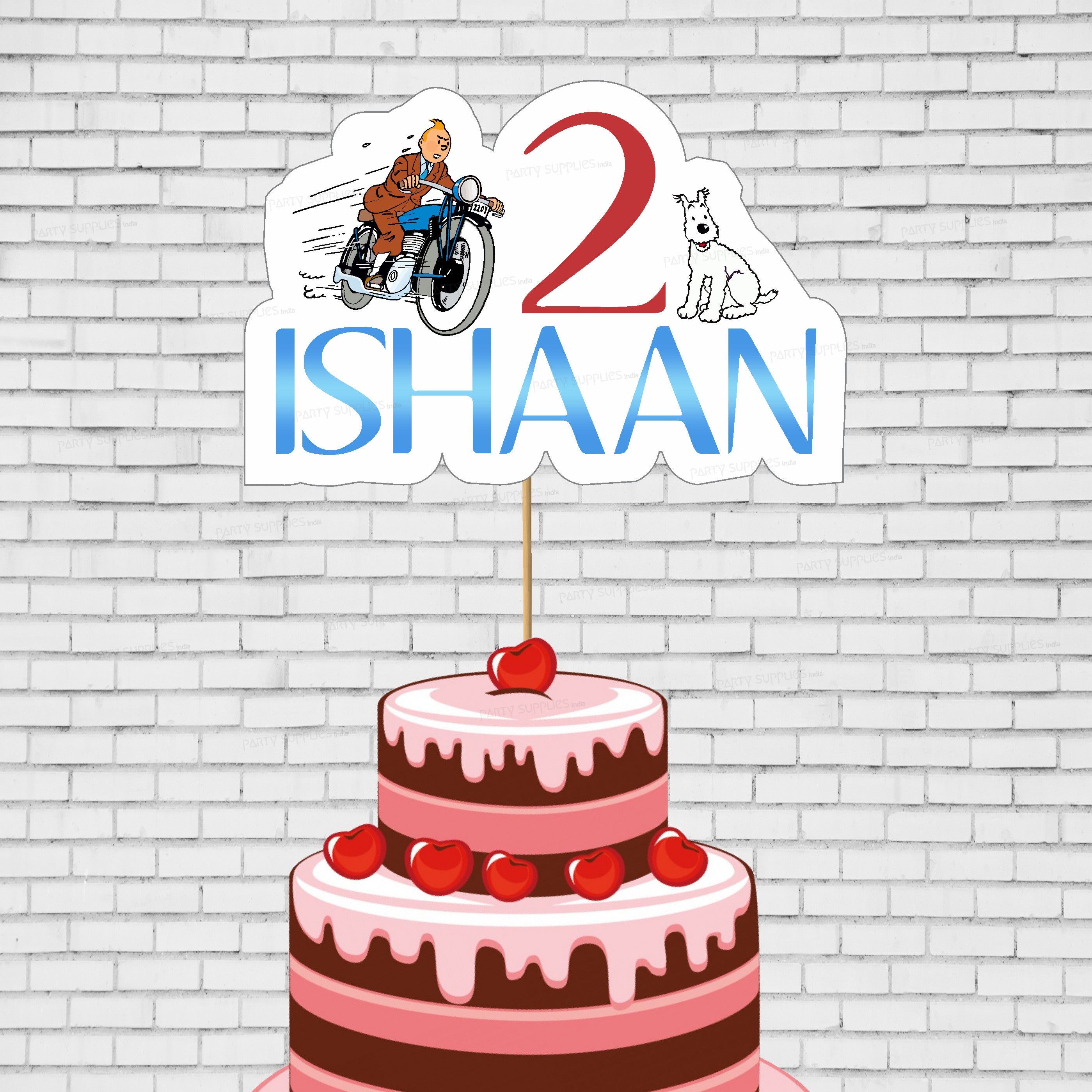 Tintin Theme Customized Cake Topper