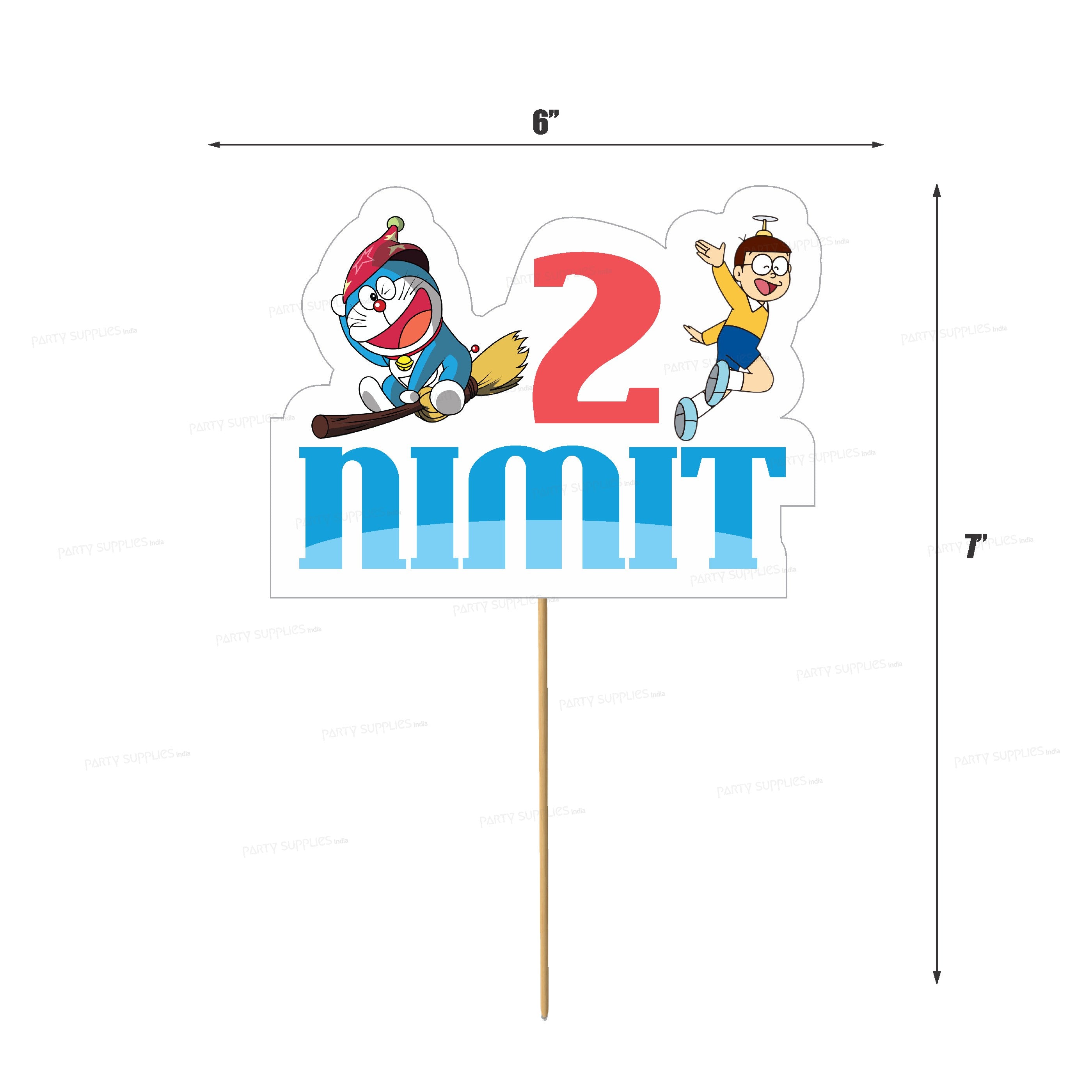 Doraemon Theme Customized Cake Topper