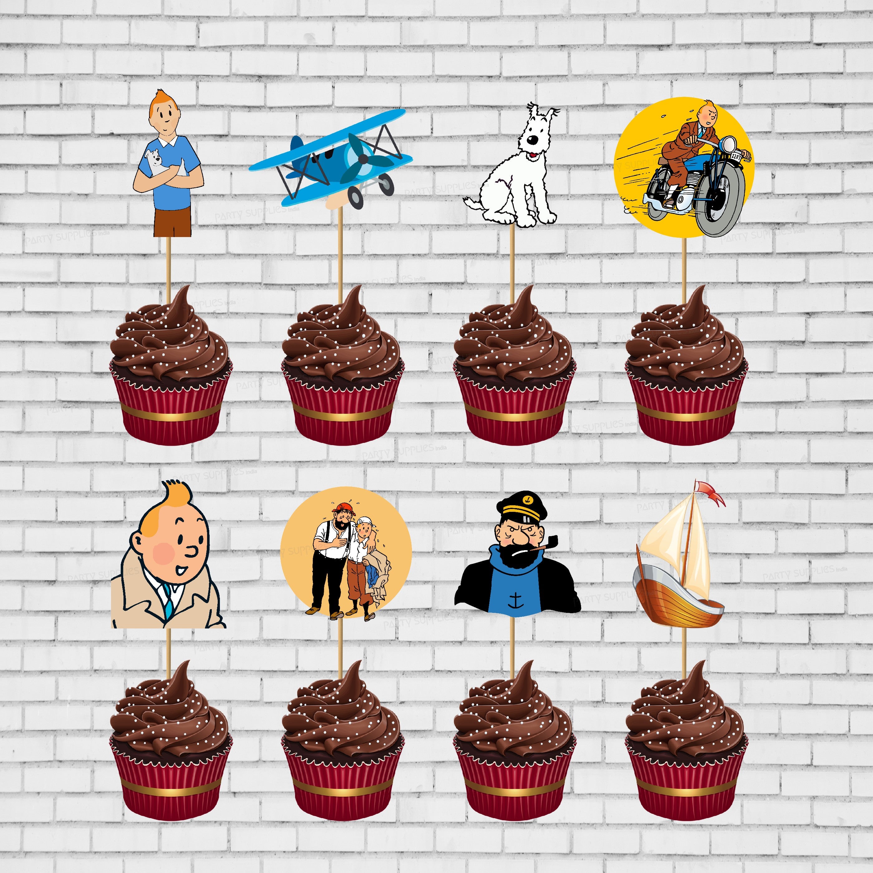 Tintin Theme Cup Cake Topper
