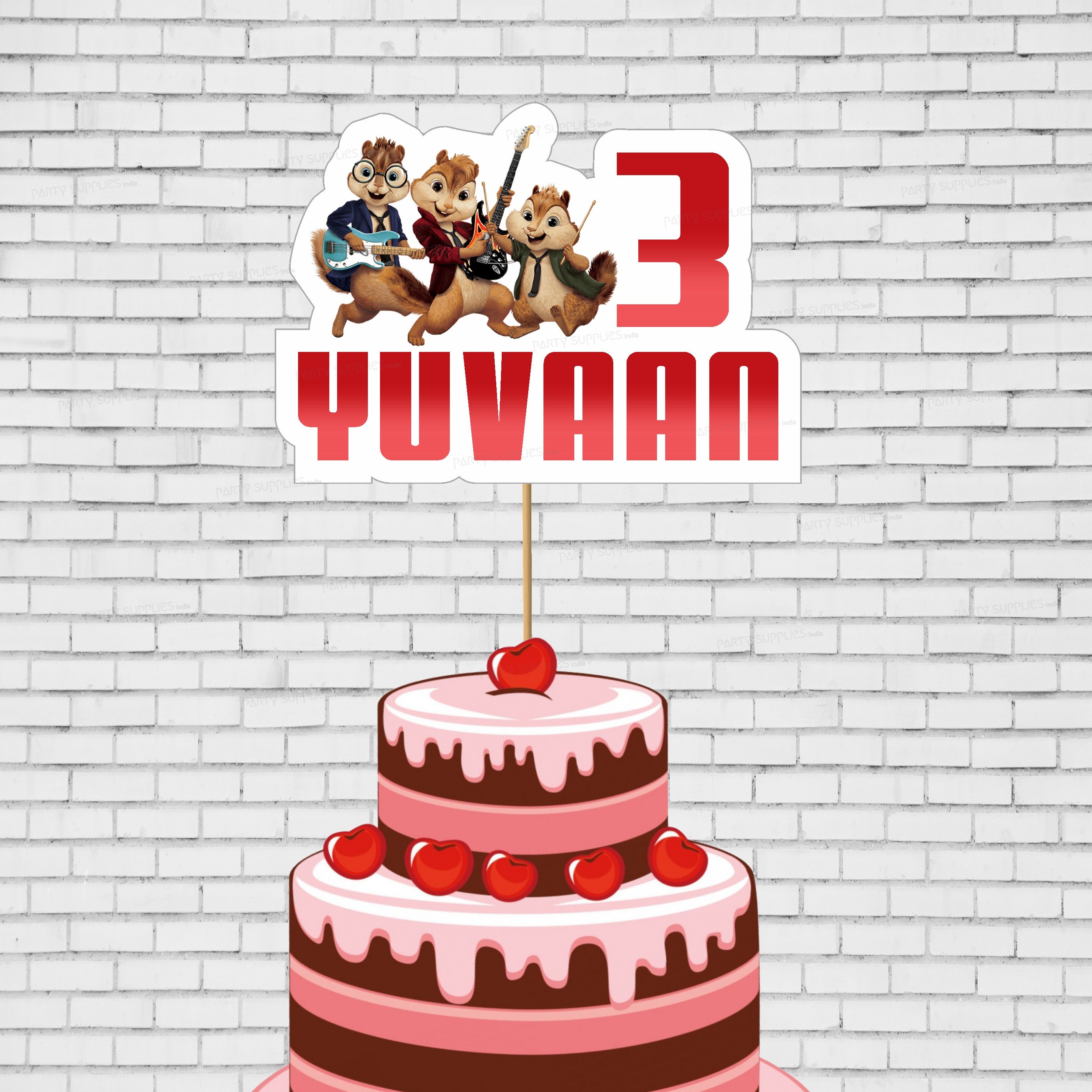 Alvin and Chipmunks Theme Customized Cake Topper