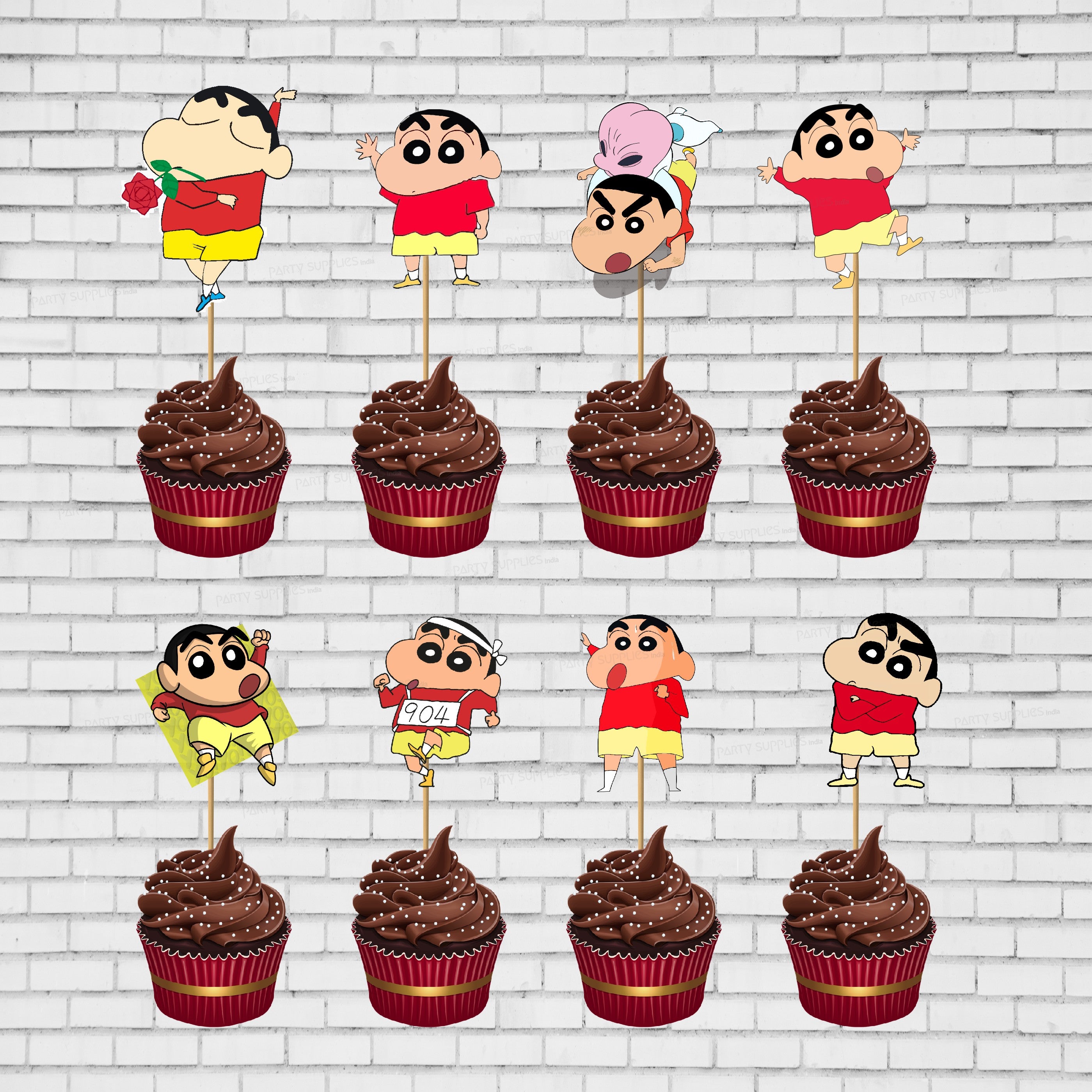 Shinchan Theme Classic Cup Cake Topper